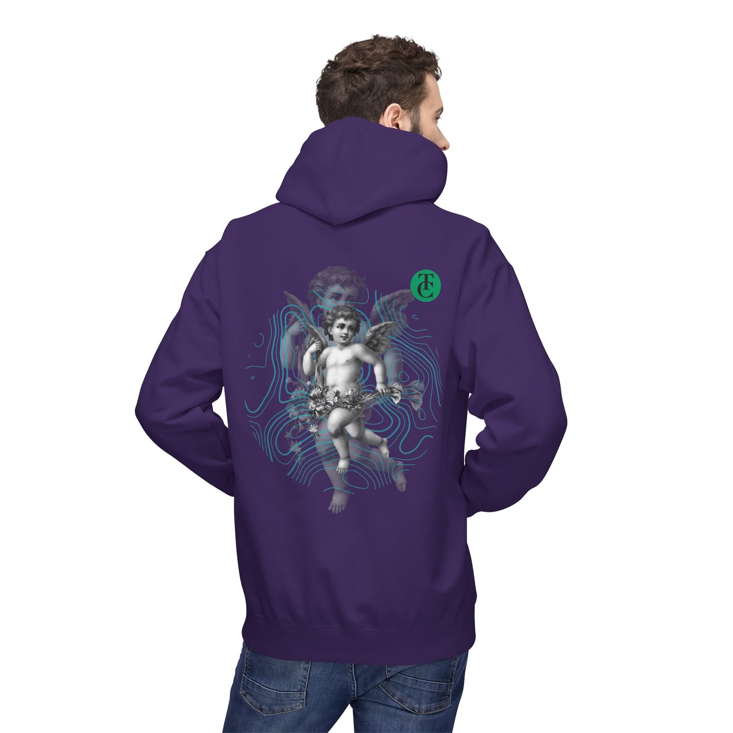 Fleece Hoodie with Cupid Design - Softstyle, Comfortable, Perfect for Casual Wear