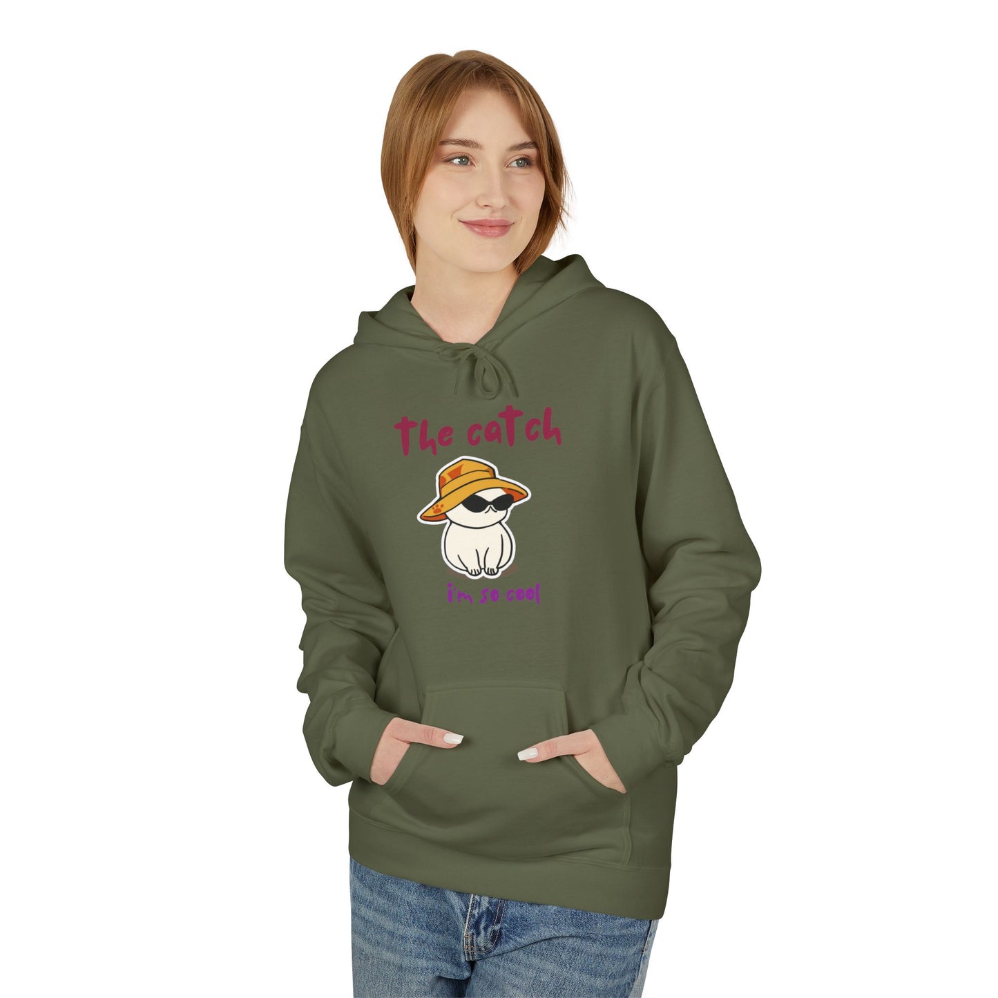 Cool Cat  Fleece Hoodie - The Catch Design