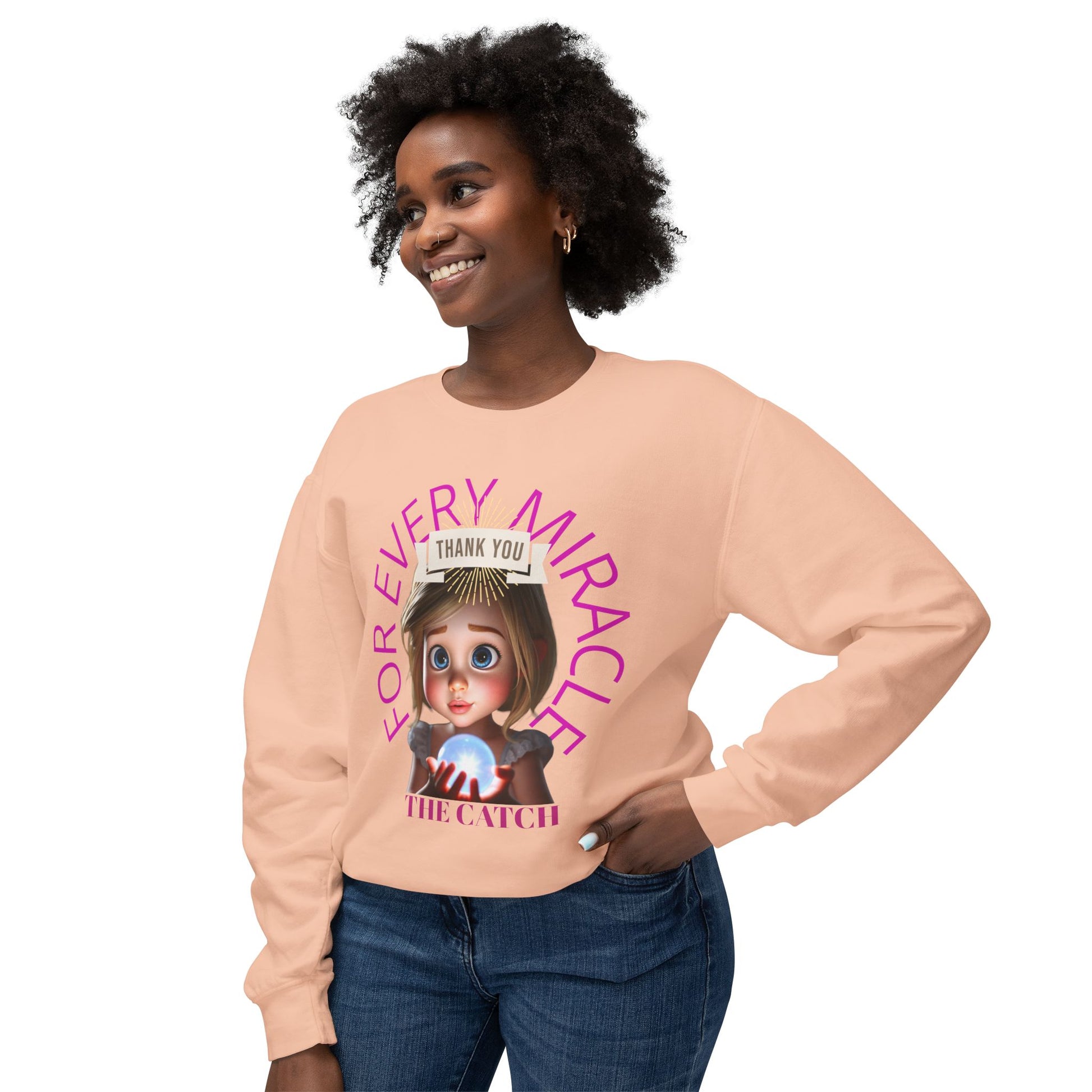 Thank You for Every Miracle Crew neck Sweatshirt -Lightweight Design - THE CATCH