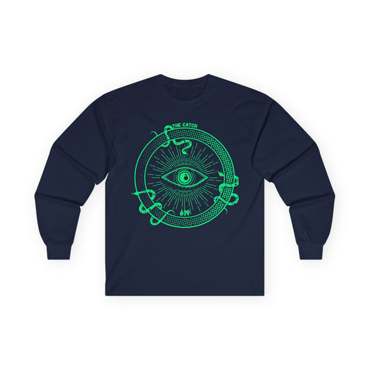 The Catch Graphic Long Sleeve Tee - Cotton Shirt with Eye Design - THE CATCH