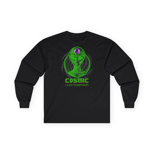 Cosmic Wanderer Alien Long Sleeve Tee -  Ultra Cotton Shirt for Sci-Fi Fans