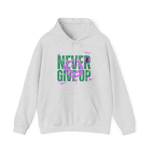 Motivational Sweatshirt - "Never Give Up" Hoodie, Cozy Gift for Friends, Inspirational Apparel, Perfect for Any Occasion - THE CATCH