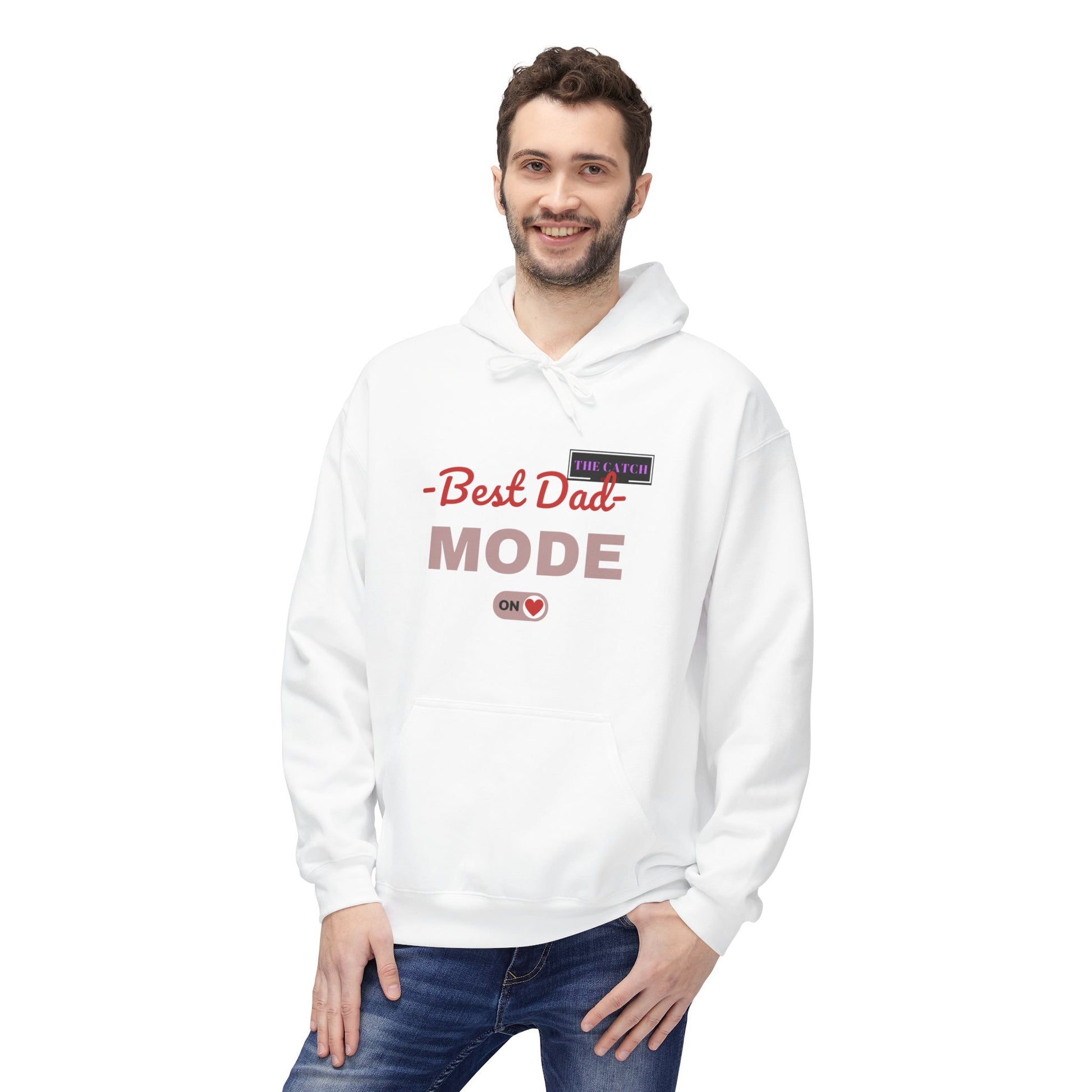 Best Dad Mode Fleece Hoodie, Comfortable Gift for Fathers, Dad Apparel, Cozy Hoodie for Men, Parent Gift, Casual Wear - THE CATCH