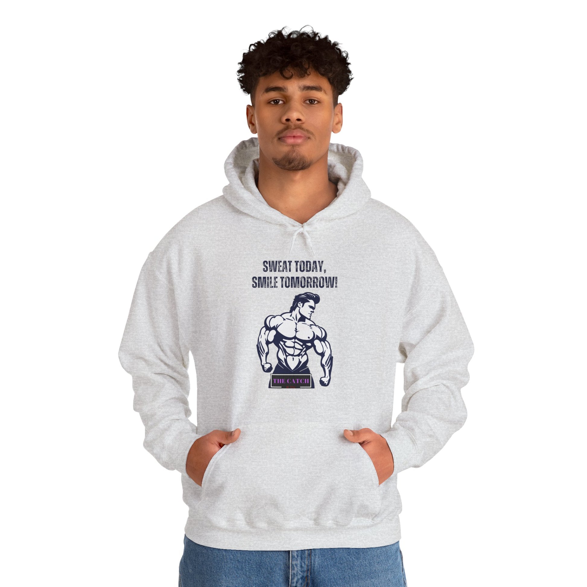 Motivational Fitness Hoodie - Sweat Today, Smile Tomorrow! Gym Wear, Workout Motivation, Casual Sweatshirt - THE CATCH