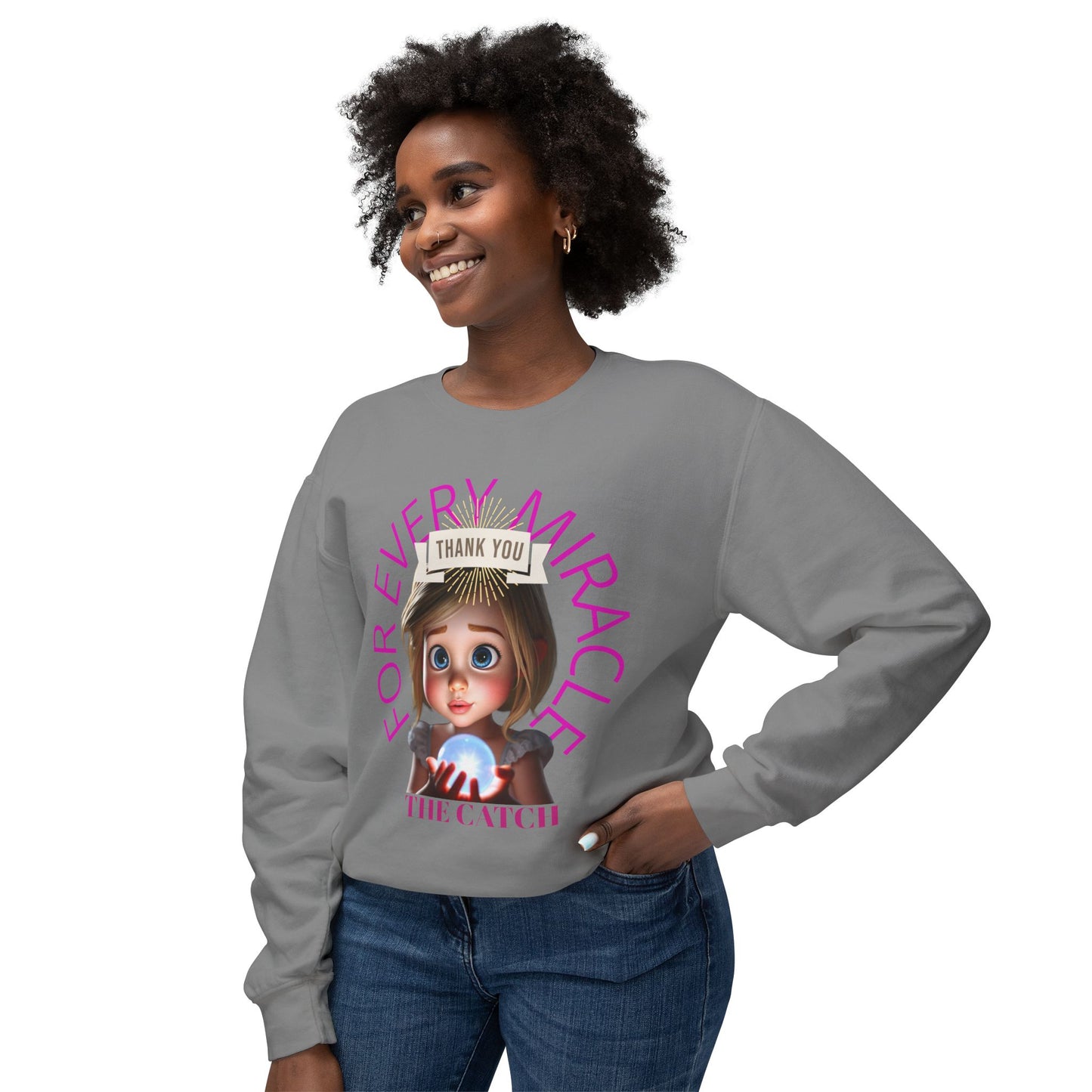 Thank You for Every Miracle Crew neck Sweatshirt -Lightweight Design