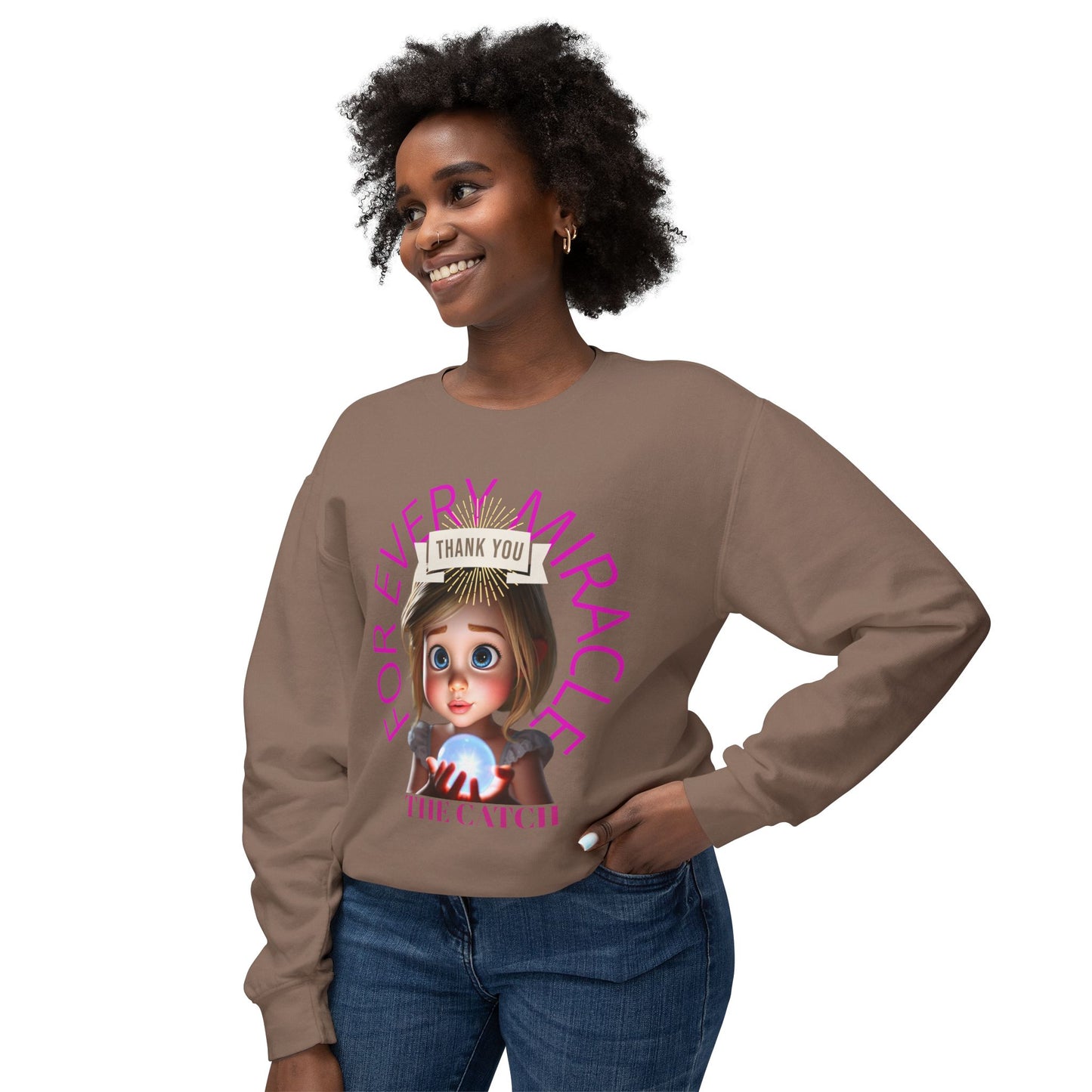 Thank You for Every Miracle Crew neck Sweatshirt -Lightweight Design - THE CATCH