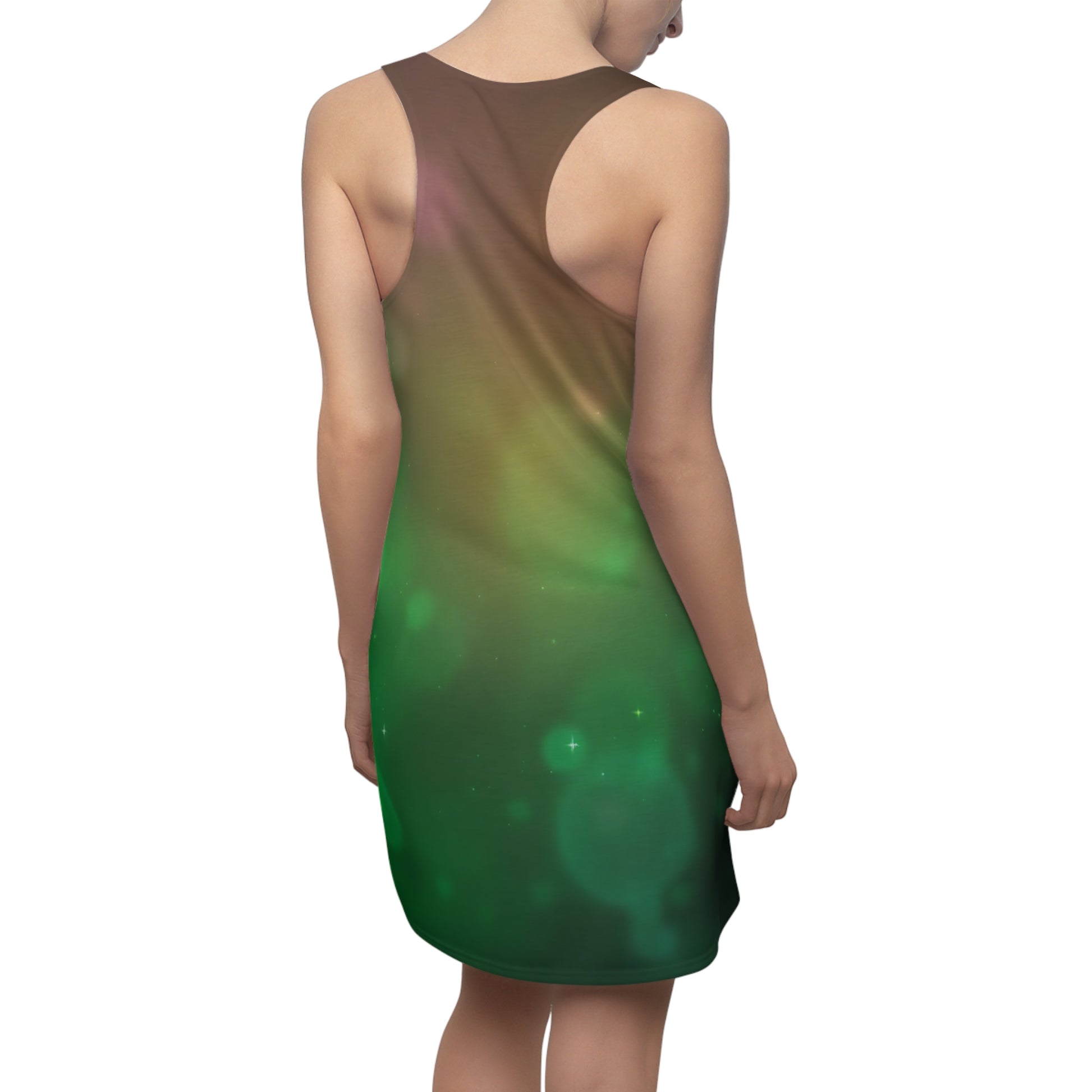 Ethereal Women's Racerback Dress, Summer Dress, Festival Outfit, Everyday Wear, Boho Chic Dress, Green Gradient Dress - THE CATCH