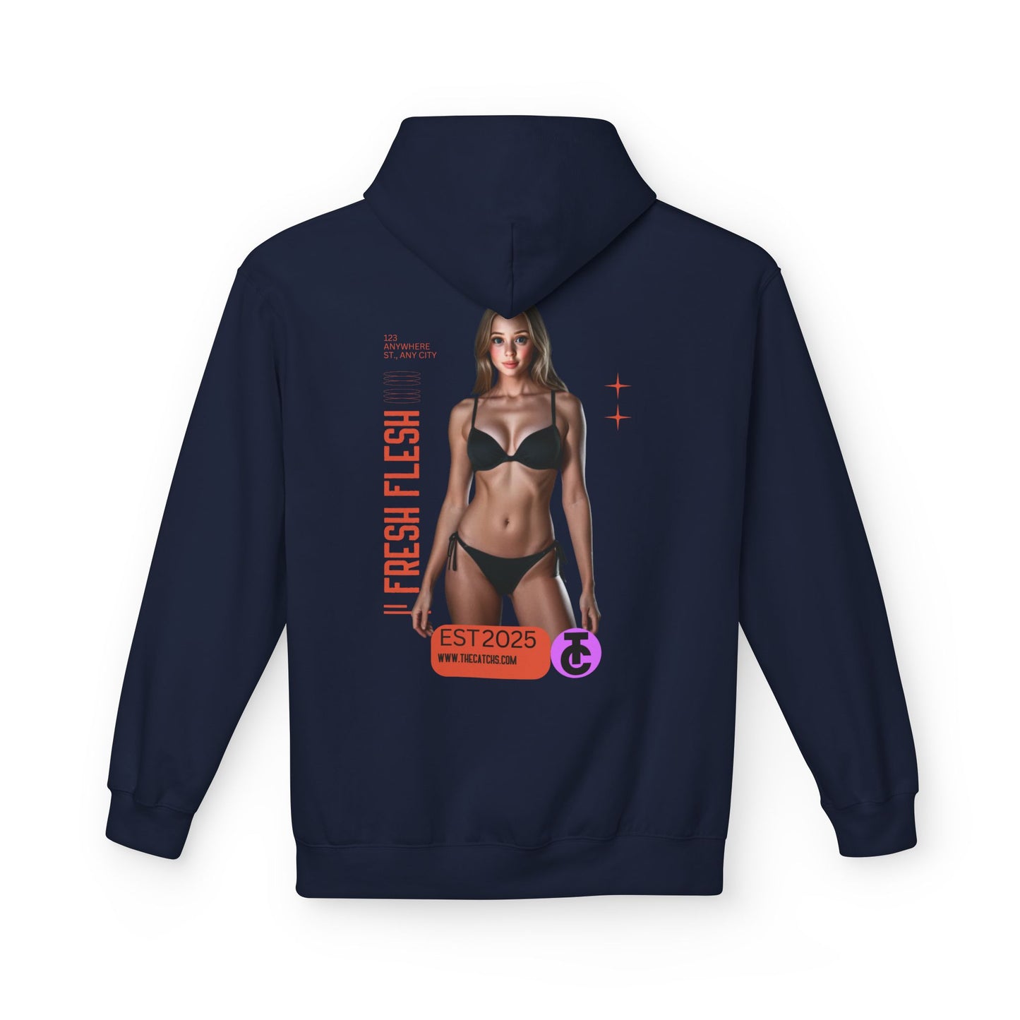 Fresh Flesh Graphic Hoodie for Trendsetters Midweight Fleece Sweatshirt