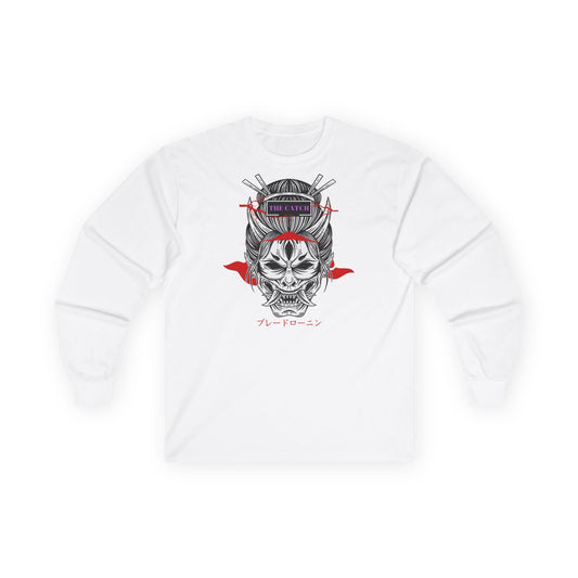 Samurai Skull Long Sleeve Tee - Cotton Shirt for Anime Lovers - THE CATCH