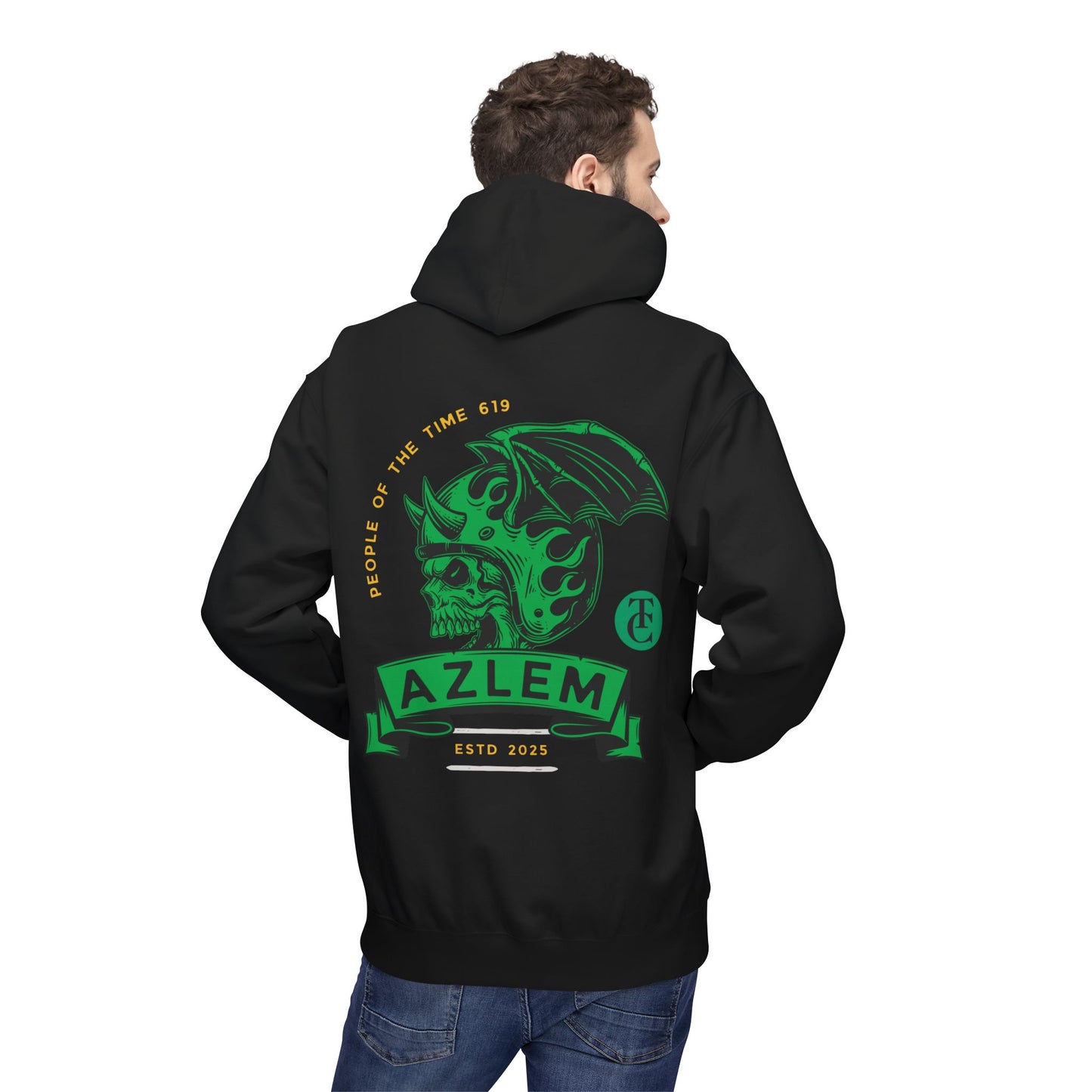 Midweight Softstyle Fleece Hoodie - Azlem Skull Design - THE CATCH