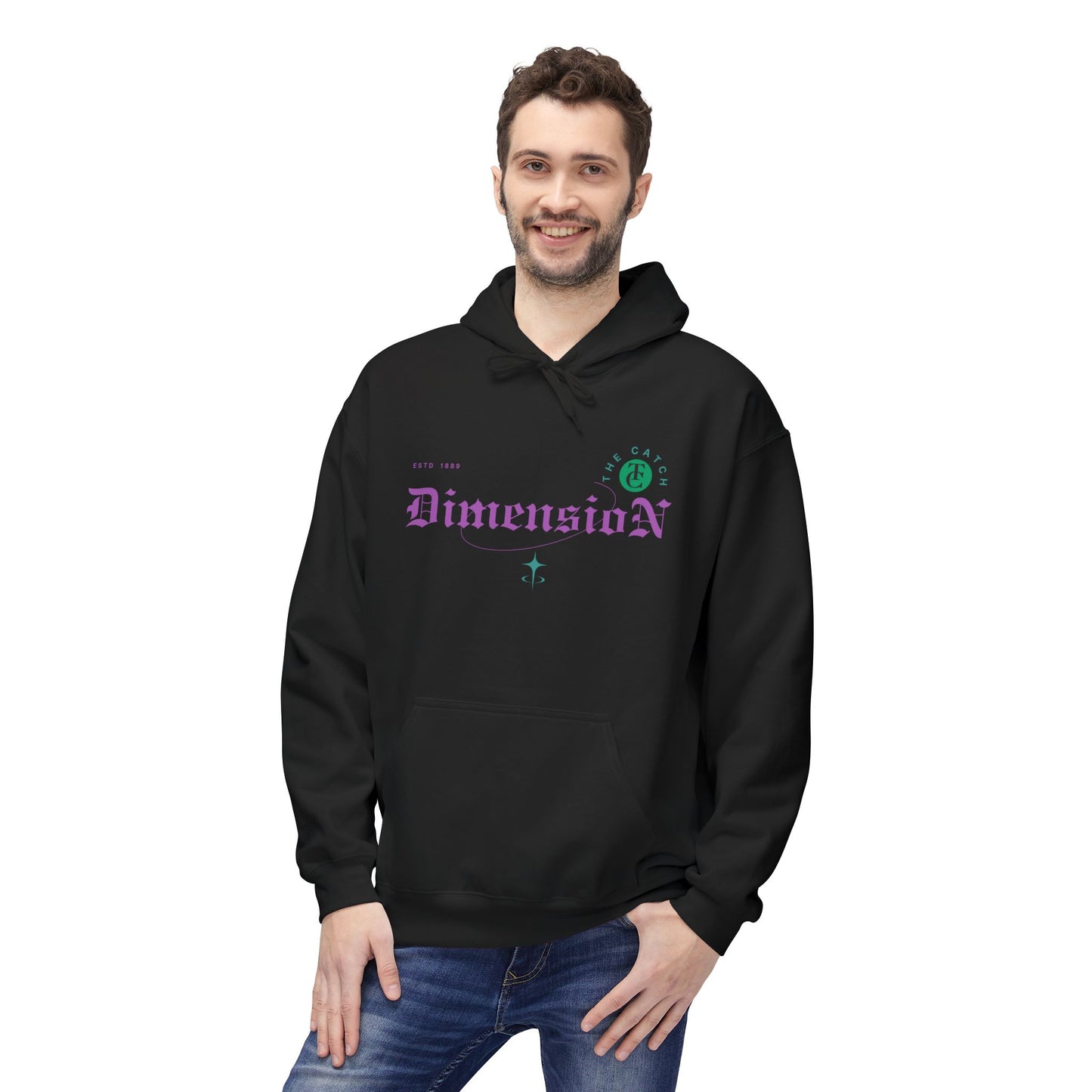 Cosmic Dimension Hoodie | Softstyle Fleece Wear, Unique Graphic Pullover, Gift for Astronomers, Casual Streetwear - THE CATCH