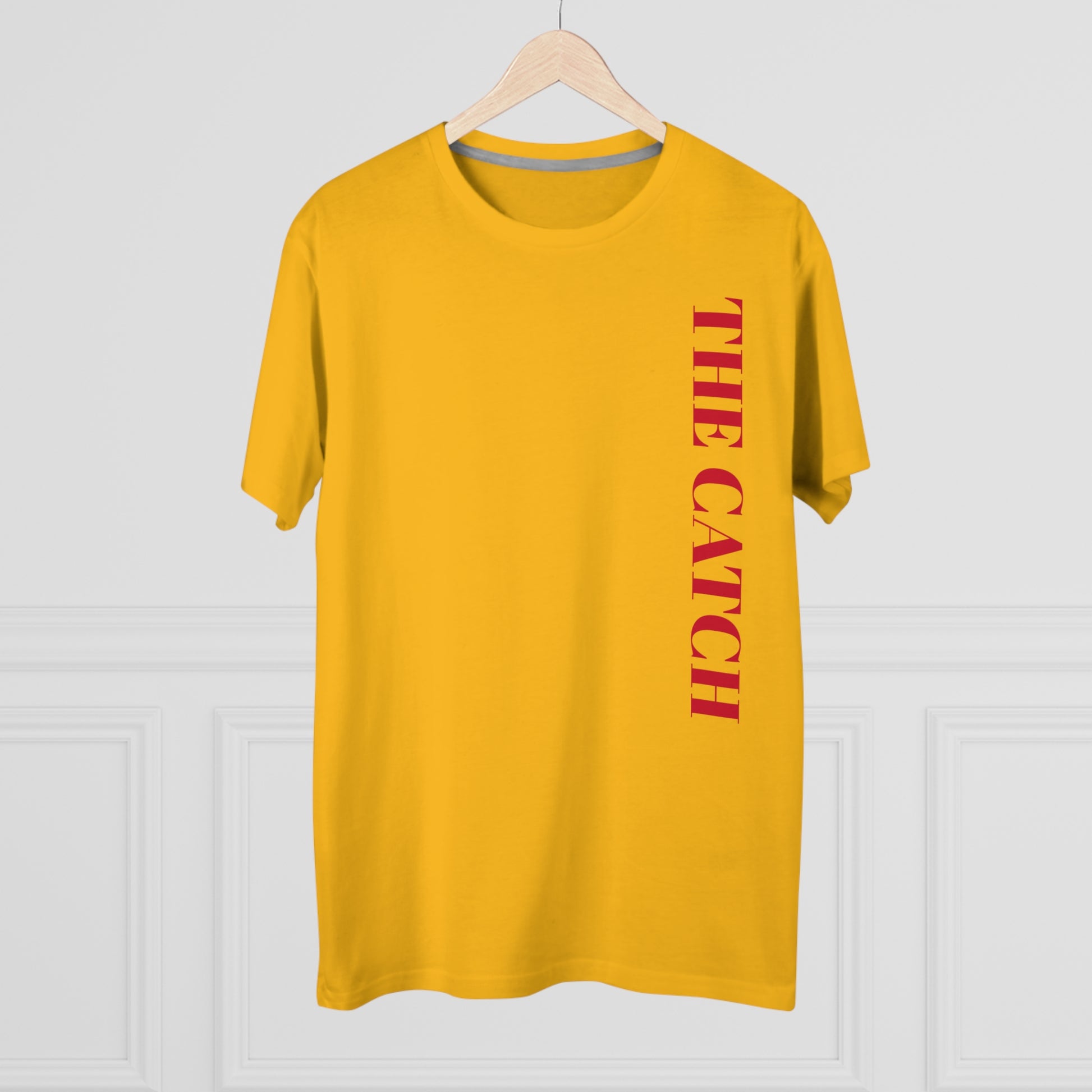 Trendy Men's Modern-fit Tee - 'The Catch' & 'Hello' Graphic Design - THE CATCH