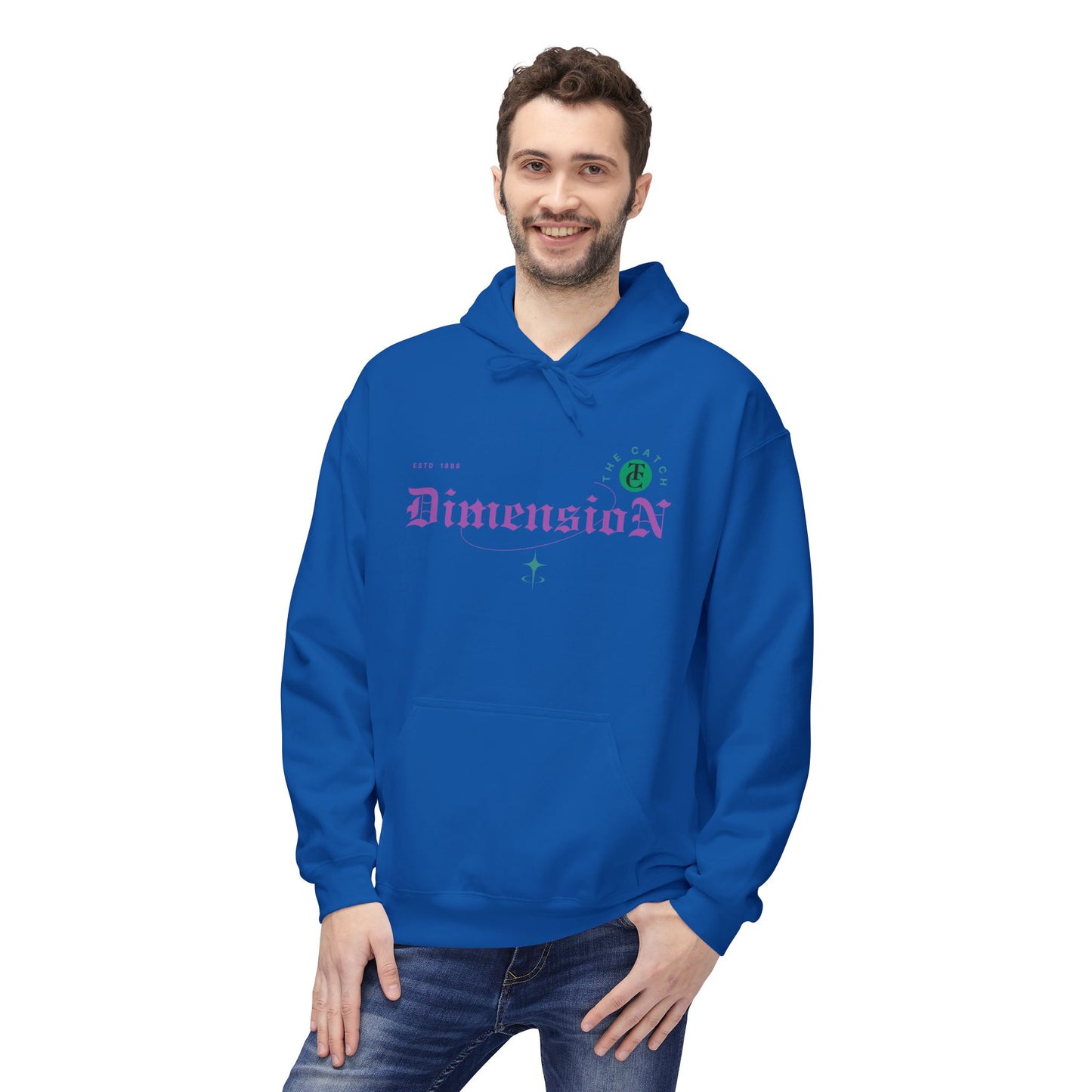 Cosmic Dimension Hoodie | Softstyle Fleece Wear, Unique Graphic Pullover, Gift for Astronomers, Casual Streetwear