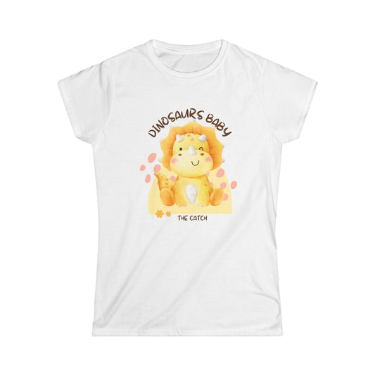 Cute Dinosaur Baby Graphic Tee, Perfect for Kids Birthdays, Baby Showers, Fun Gifts, Playtime Essentials, Lightweight Summer Wear - THE CATCH