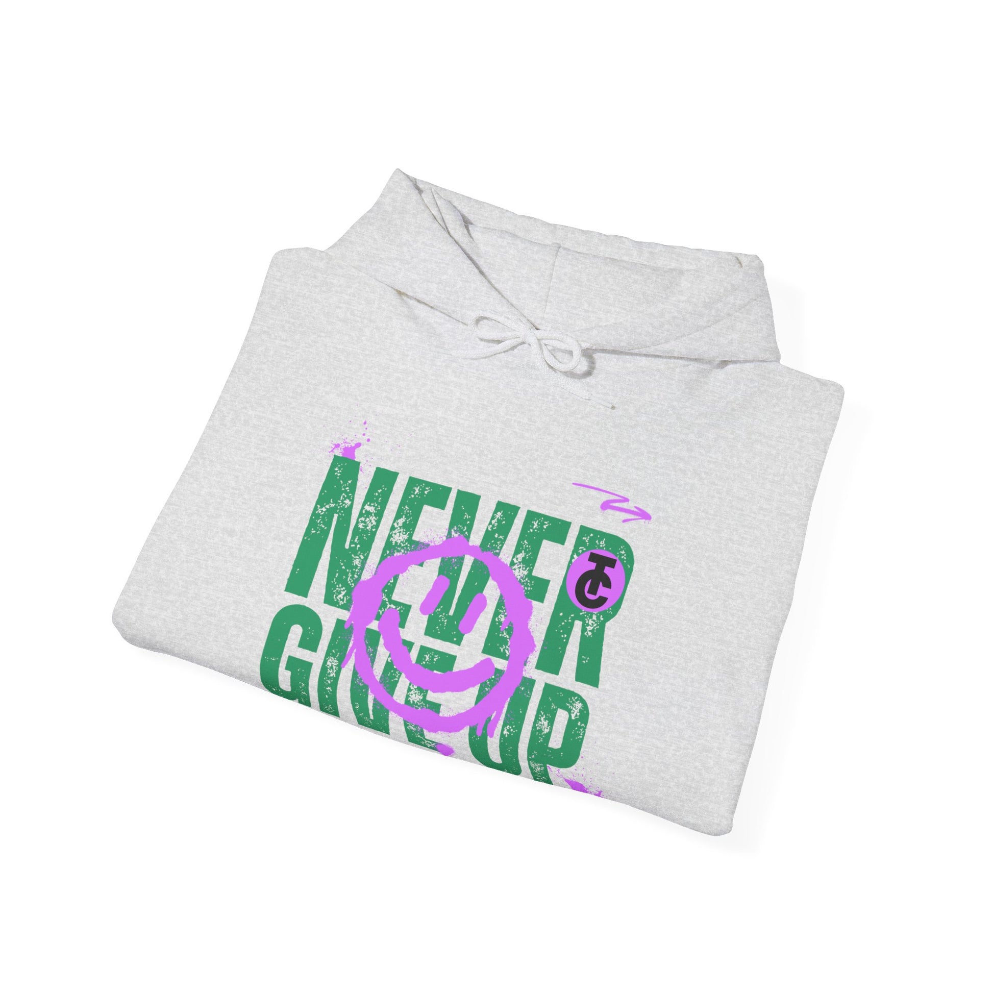 Motivational Sweatshirt - "Never Give Up" Hoodie, Cozy Gift for Friends, Inspirational Apparel, Perfect for Any Occasion - THE CATCH