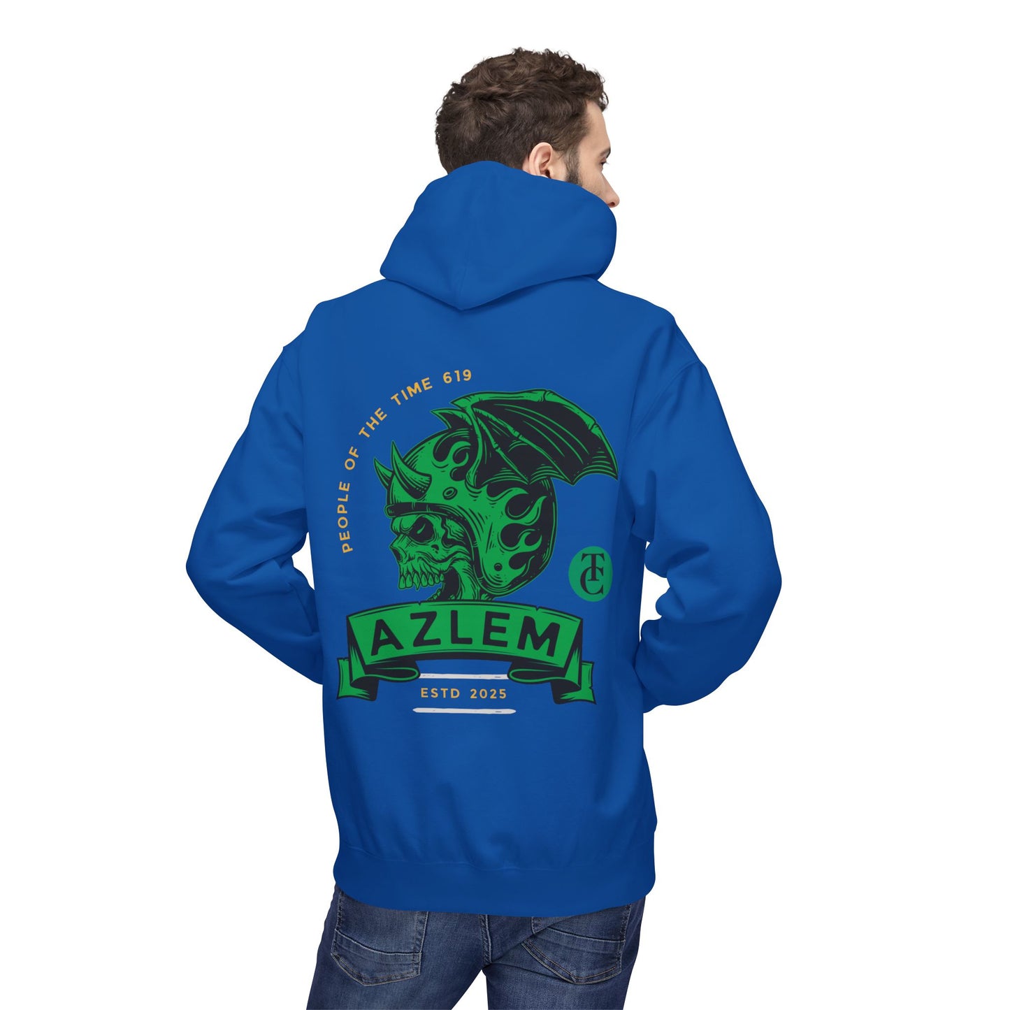 Midweight Softstyle Fleece Hoodie - Azlem Skull Design