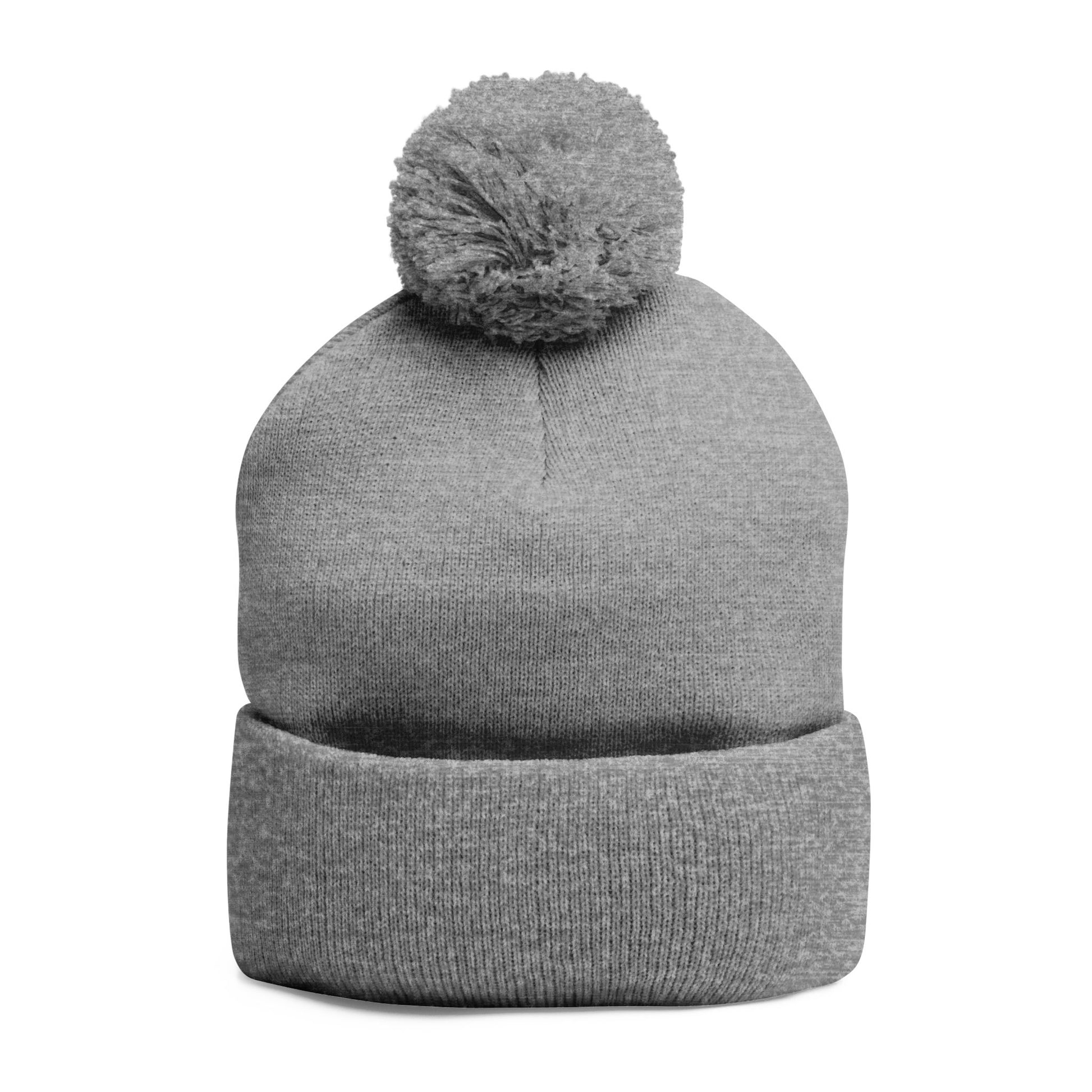 Cozy Embroidered Pom-Pom Knit Cap, - THE CATCH