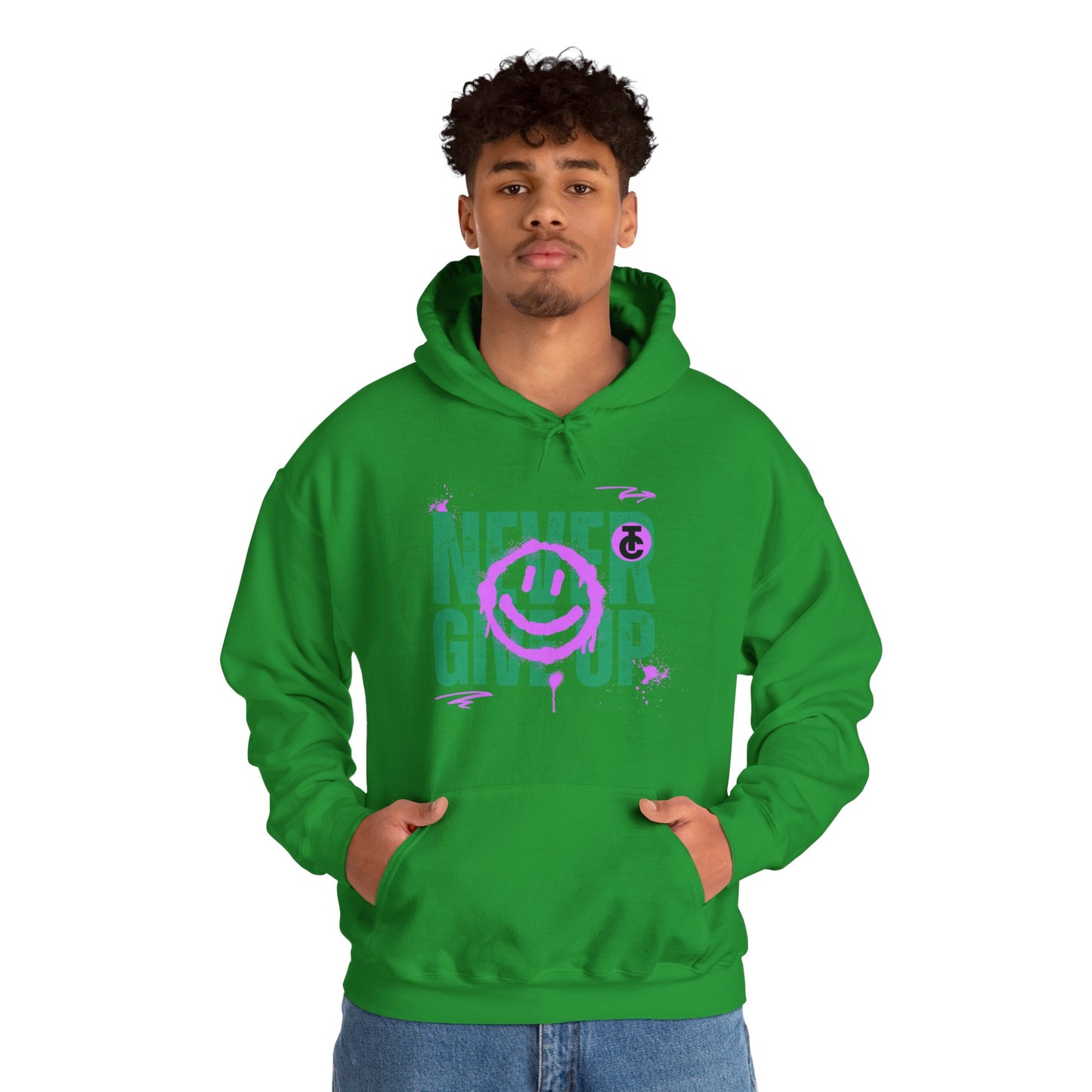 Motivational Sweatshirt - "Never Give Up" Hoodie, Cozy Gift for Friends, Inspirational Apparel, Perfect for Any Occasion