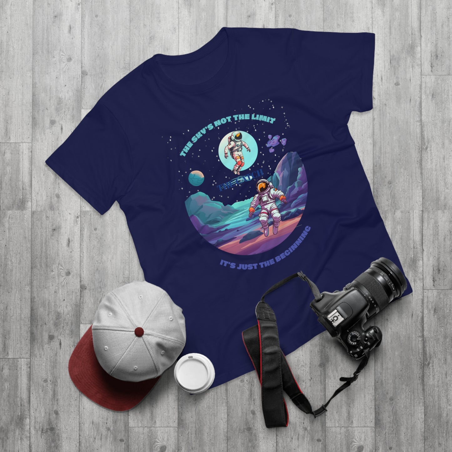 Astronaut Adventure Men's T-Shirt - 'The Sky's Not the Limit, It's Just the Beginning'