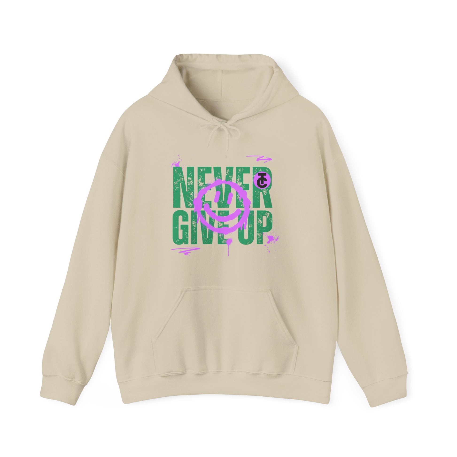 Motivational Sweatshirt - "Never Give Up" Hoodie, Cozy Gift for Friends, Inspirational Apparel, Perfect for Any Occasion - THE CATCH