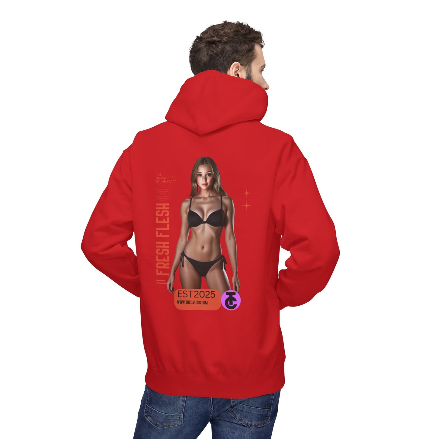 Fresh Flesh Graphic Hoodie for Trendsetters Midweight Fleece Sweatshirt