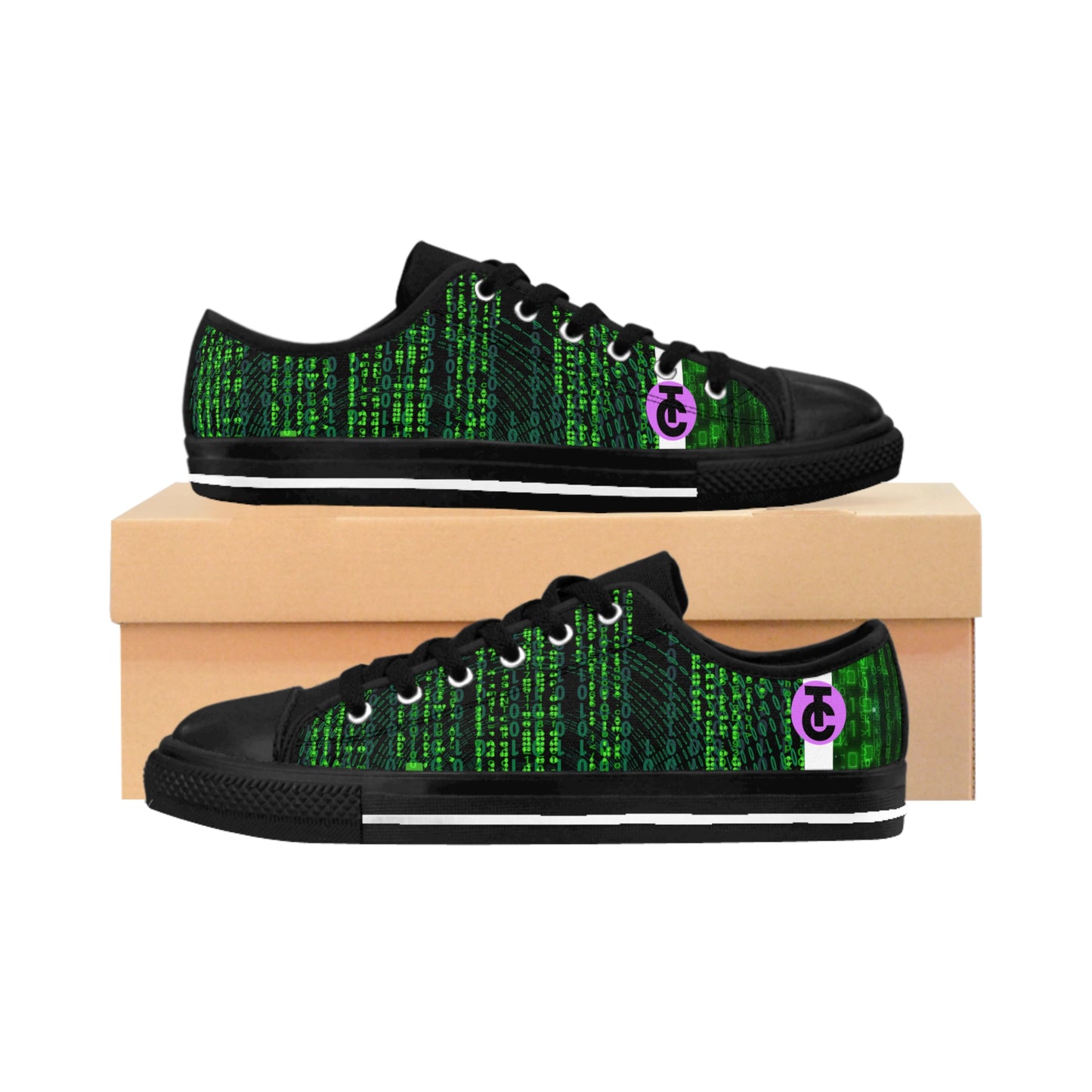 Matrix-Inspired Men's Sneakers - Trendy Casual Footwear for Tech Enthusiasts