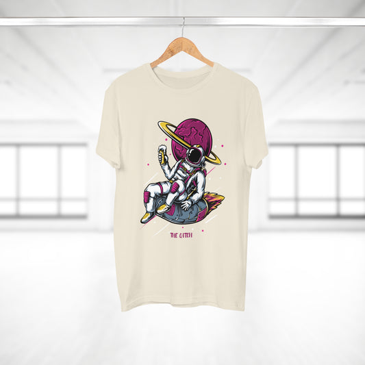 Cosmic Adventure Men's T-Shirt - Retro Astronaut Design