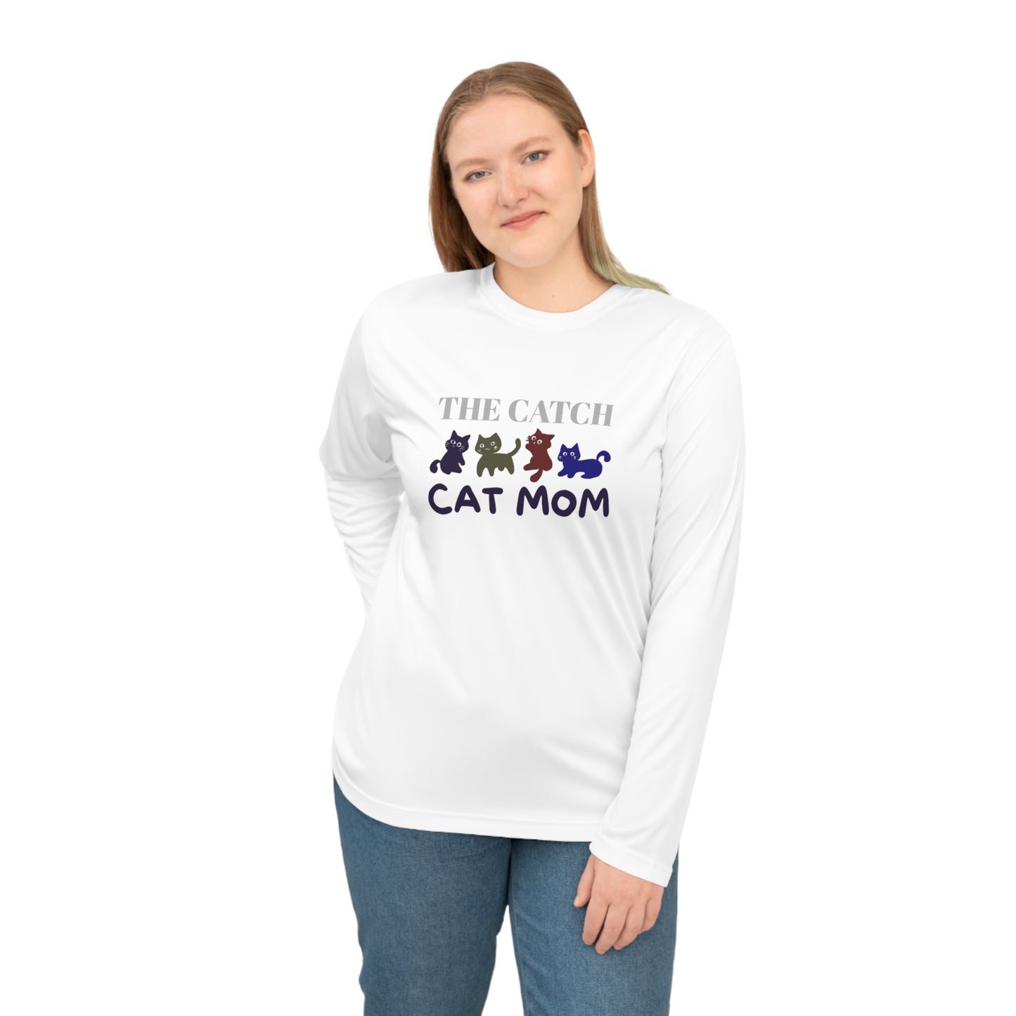 Cat Mom Performance Long Sleeve Shirt - Ideal for Animal Lovers