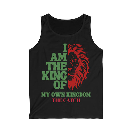 Men's Softstyle Tank Top - I Am The King Of My Own Kingdom, Lion Graphic