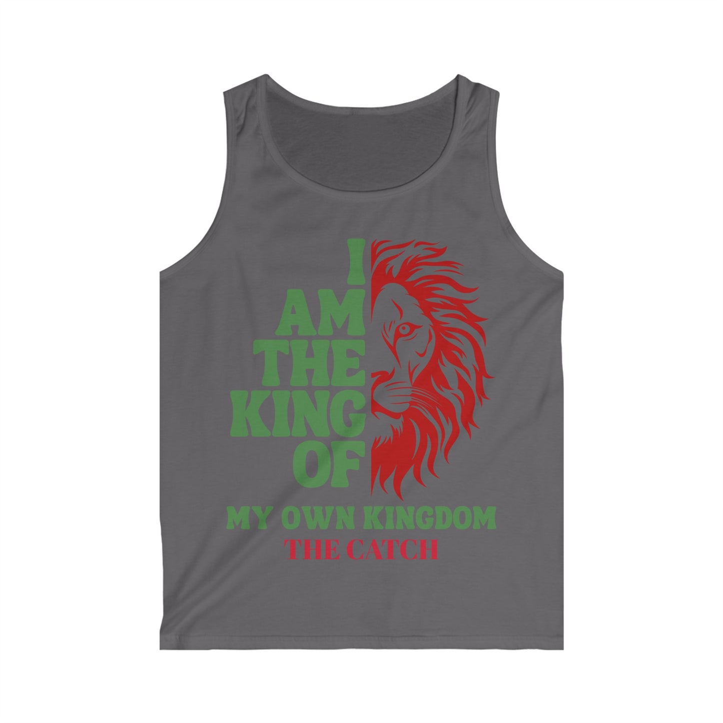 Men's Softstyle Tank Top - I Am The King Of My Own Kingdom, Lion Graphic