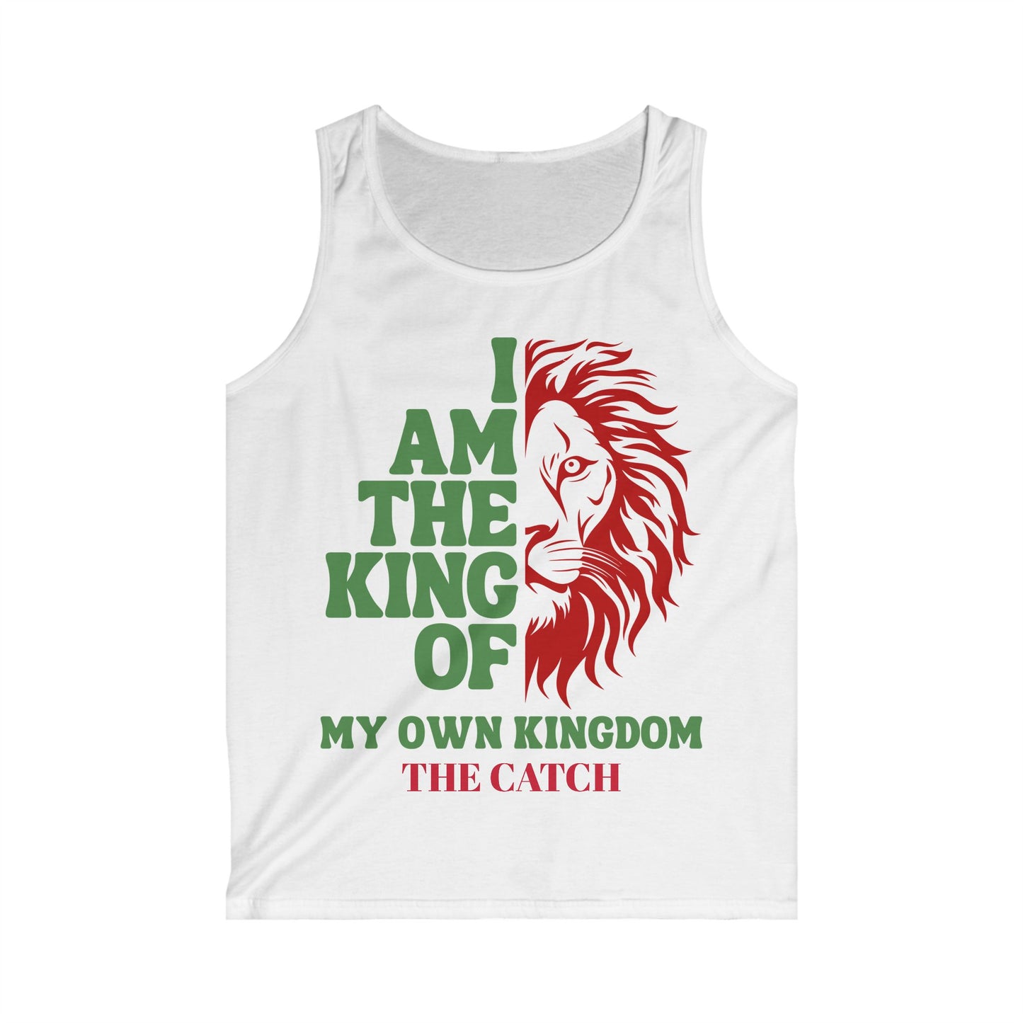 Men's Softstyle Tank Top - I Am The King Of My Own Kingdom, Lion Graphic