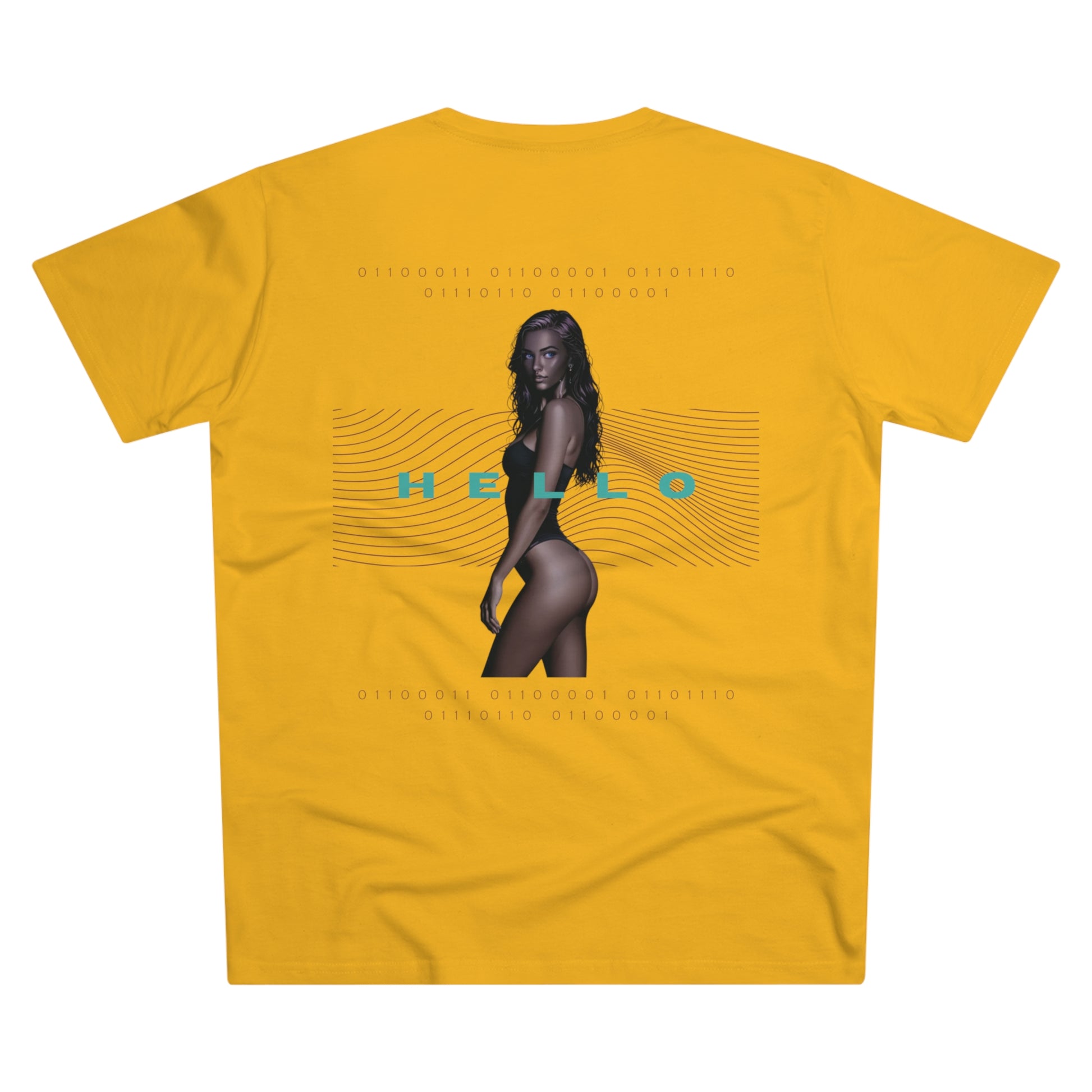 Trendy Men's Modern-fit Tee - 'The Catch' & 'Hello' Graphic Design - THE CATCH