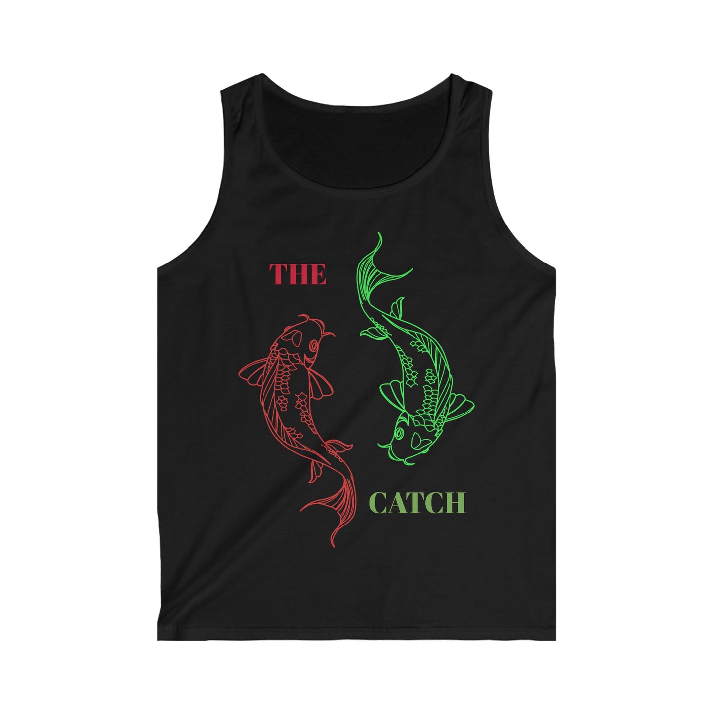 Fishing Lovers Men's Softstyle Tank Top - "THE CATCH" Koi Design