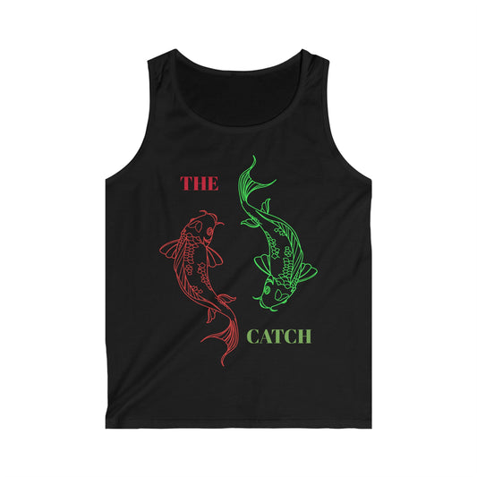 Fishing Lovers Men's Softstyle Tank Top - "THE CATCH" Koi Design