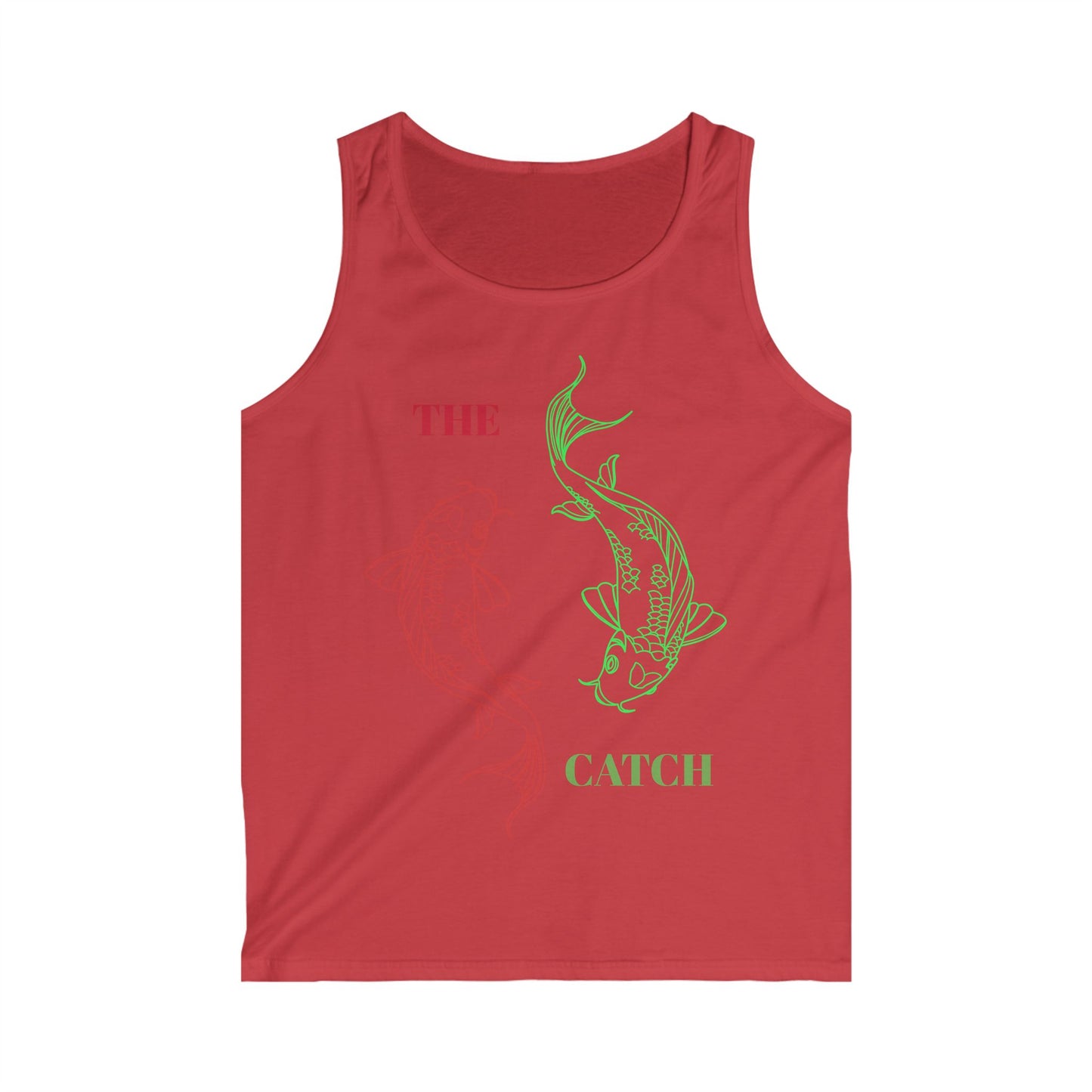 Fishing Lovers Men's Softstyle Tank Top - "THE CATCH" Koi Design