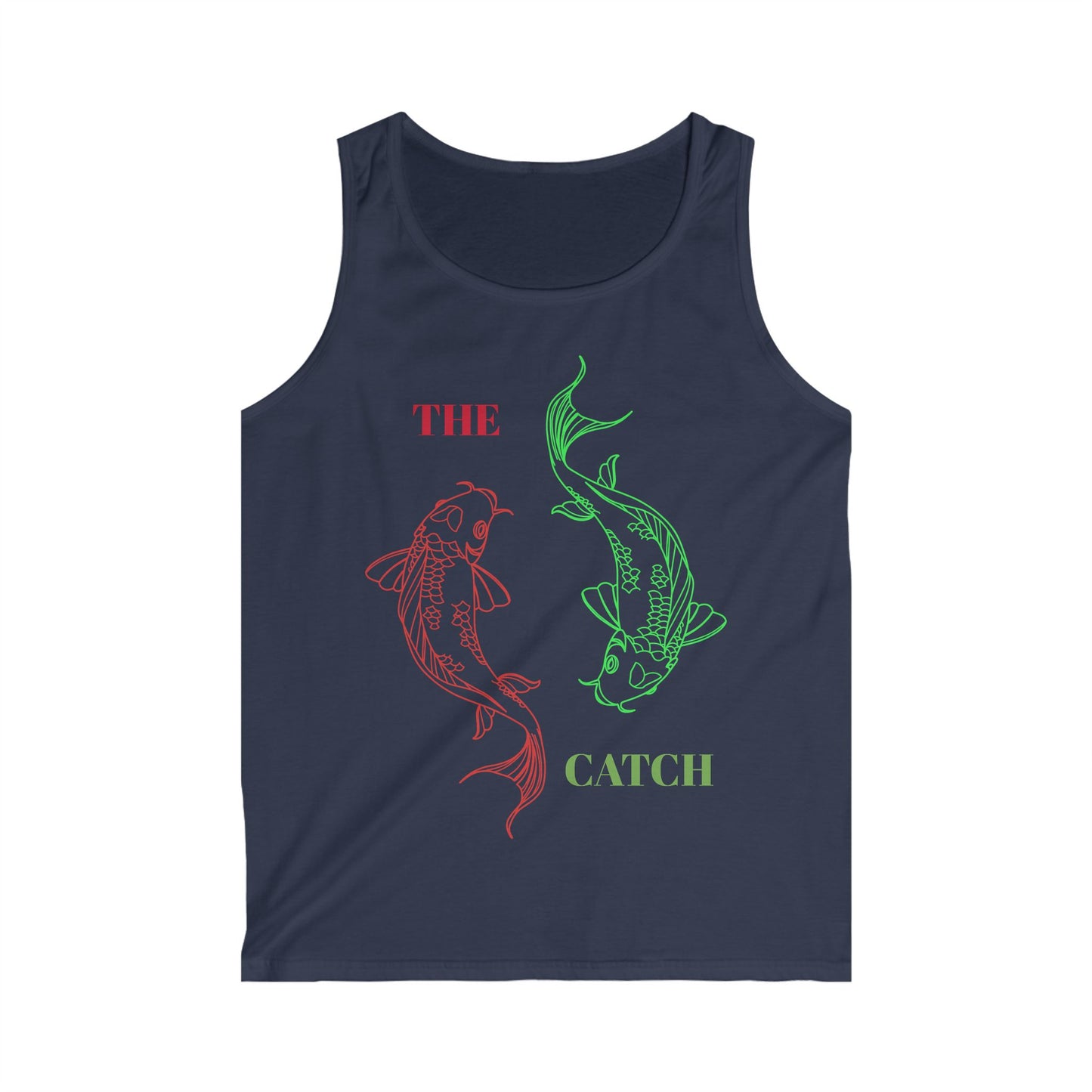 Fishing Lovers Men's Softstyle Tank Top - "THE CATCH" Koi Design