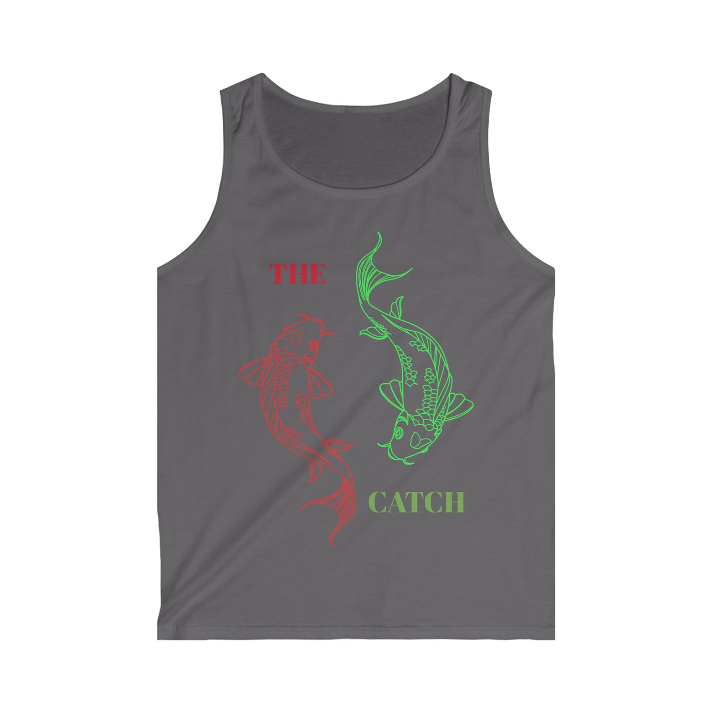Fishing Lovers Men's Softstyle Tank Top - "THE CATCH" Koi Design
