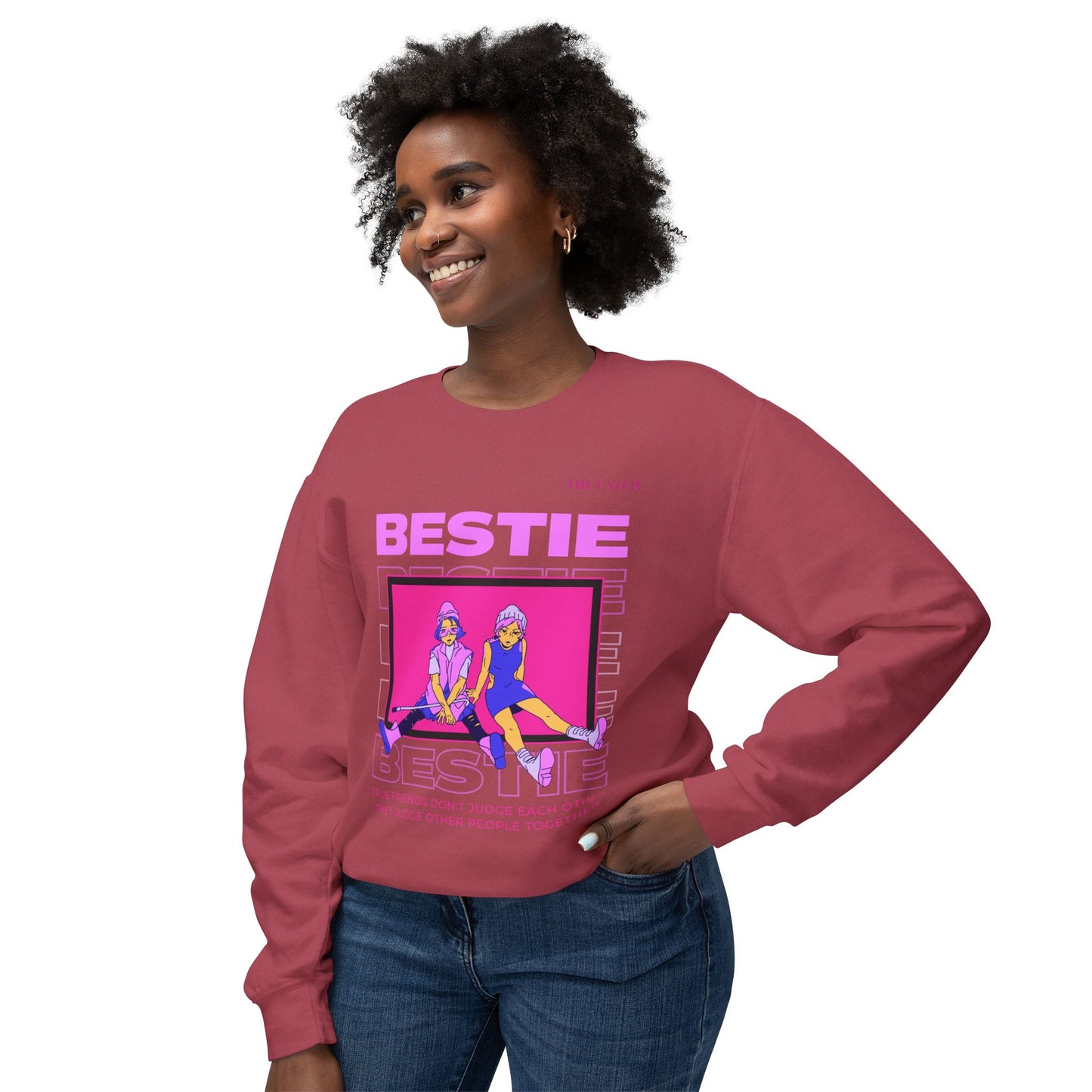 Bestie Crewneck Sweatshirt - True Friends Don't Judge Each Other