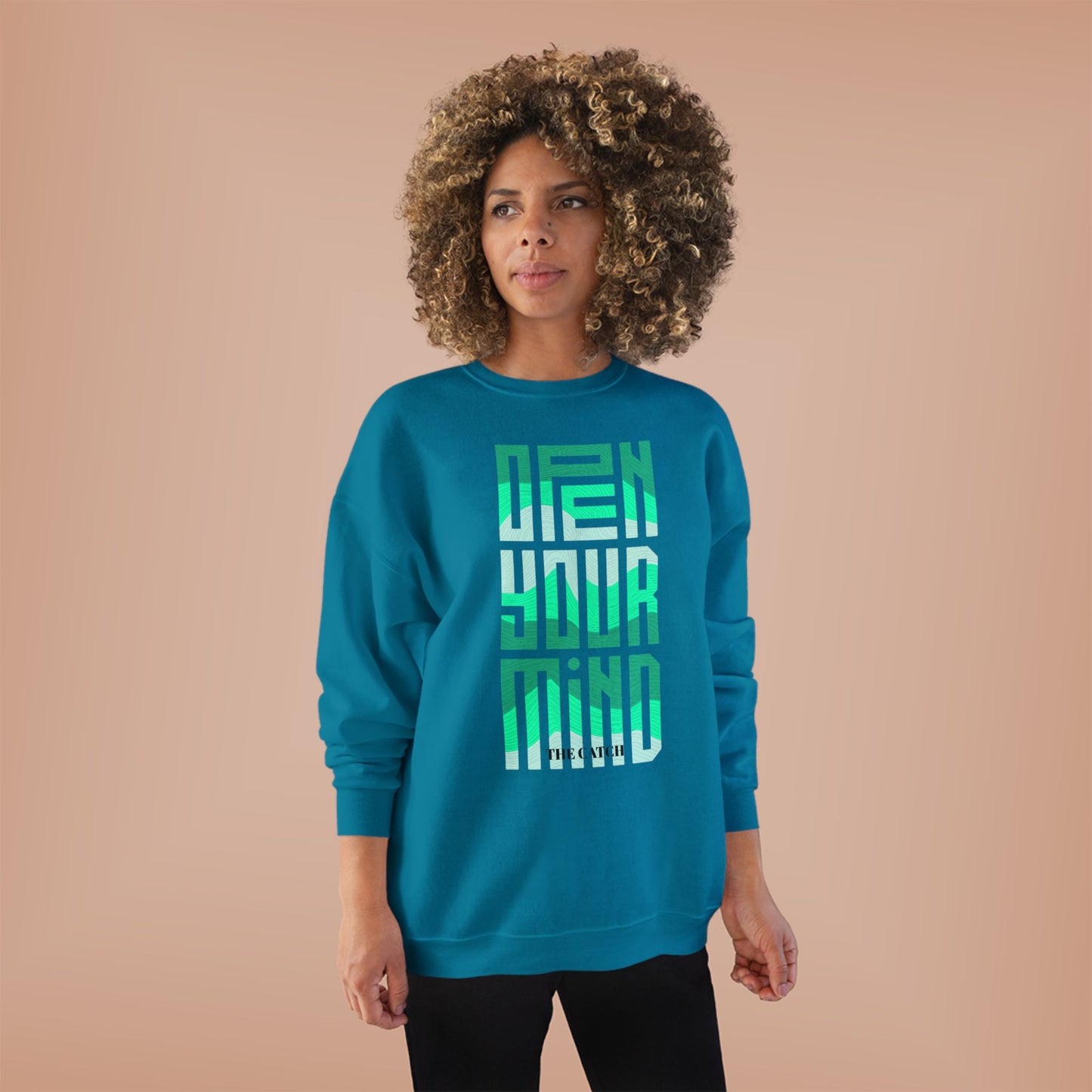 Open Your Mind  Eco-Friendly Sweatshirt | Minimalist Graphic Crewneck
