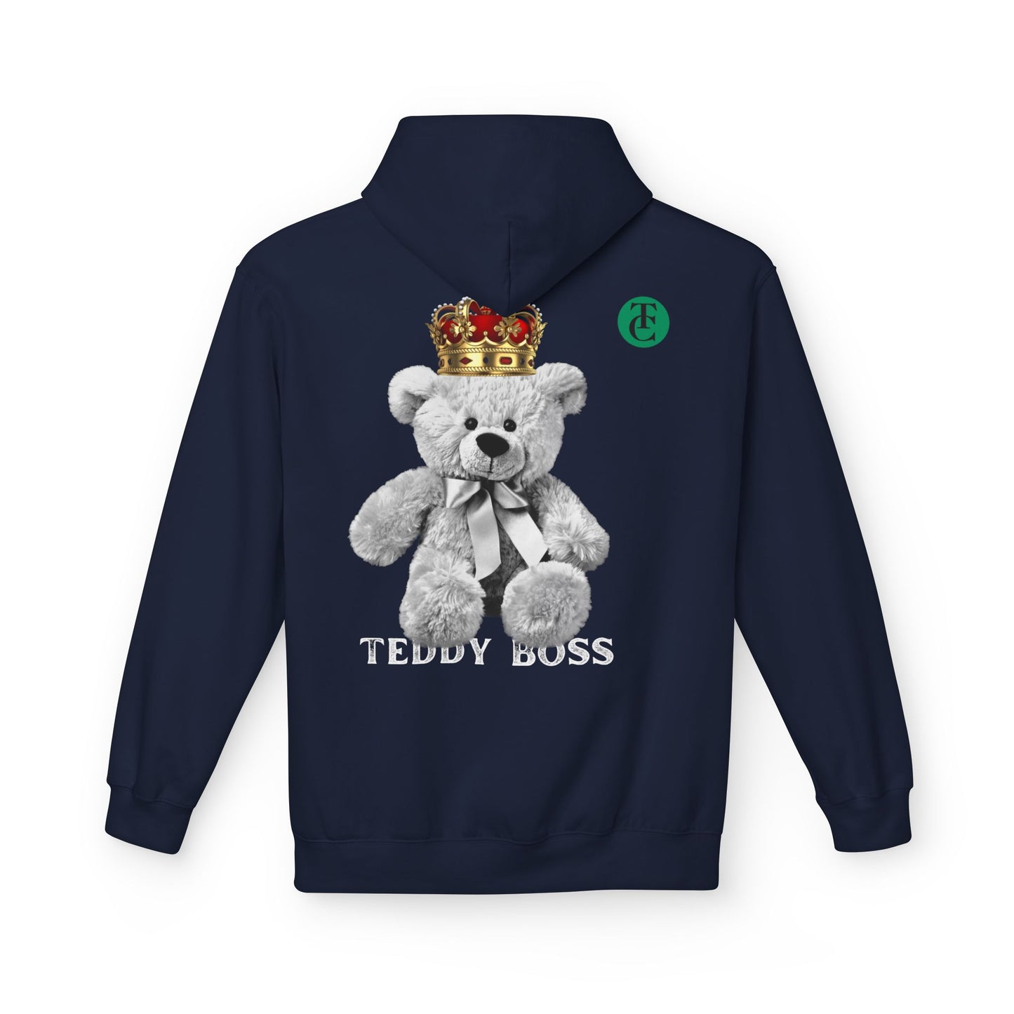 Teddy Boss Hoodie: Midweight Softstyle Fleece with Crowned Bear Design
