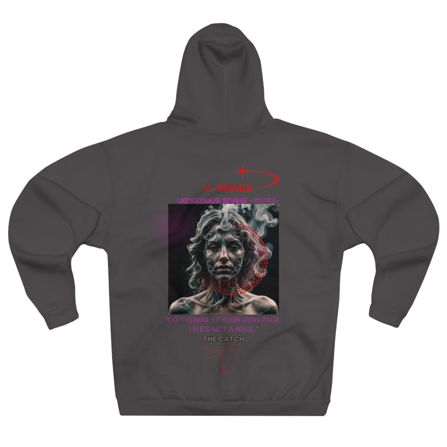 Pullover Hoodie - 'The Catch' Venomous Snake Design - Motivational Statement Gear - THE CATCH