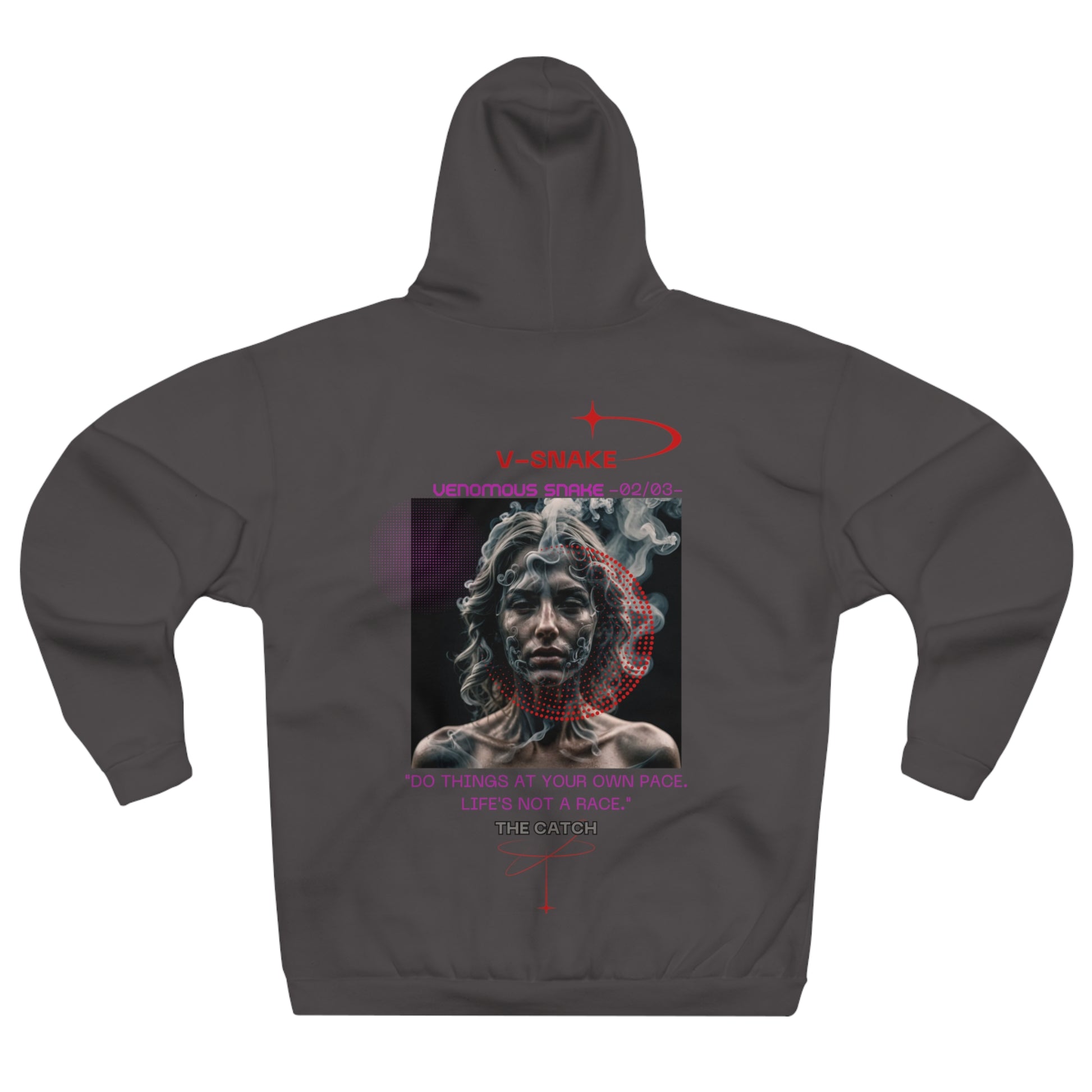 Pullover Hoodie - 'The Catch' Venomous Snake Design - Motivational Statement Gear - THE CATCH