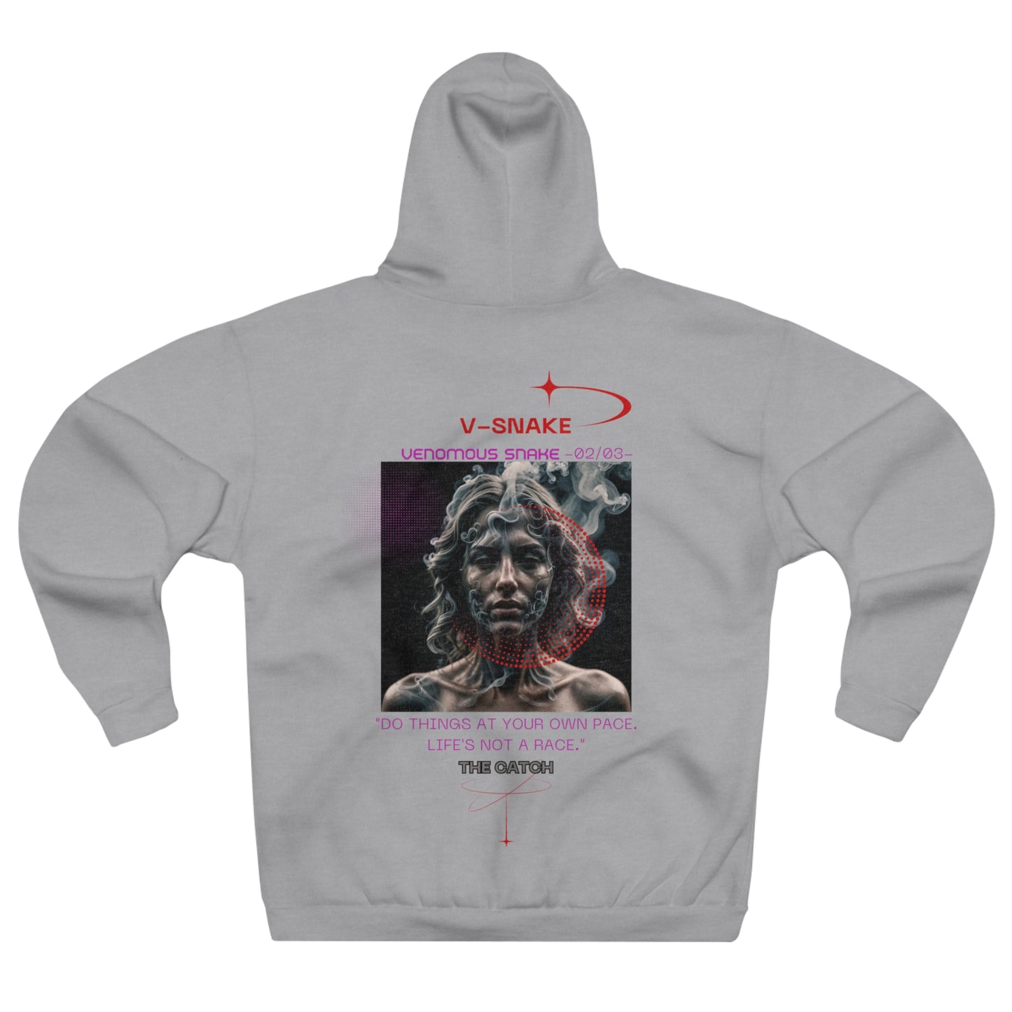 Pullover Hoodie - 'The Catch' Venomous Snake Design - Motivational Statement Gear - THE CATCH