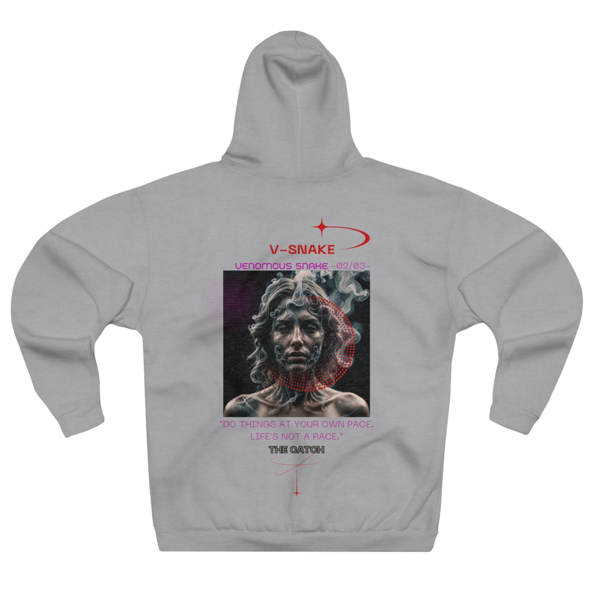 Pullover Hoodie - 'The Catch' Venomous Snake Design - Motivational Statement Gear - THE CATCH