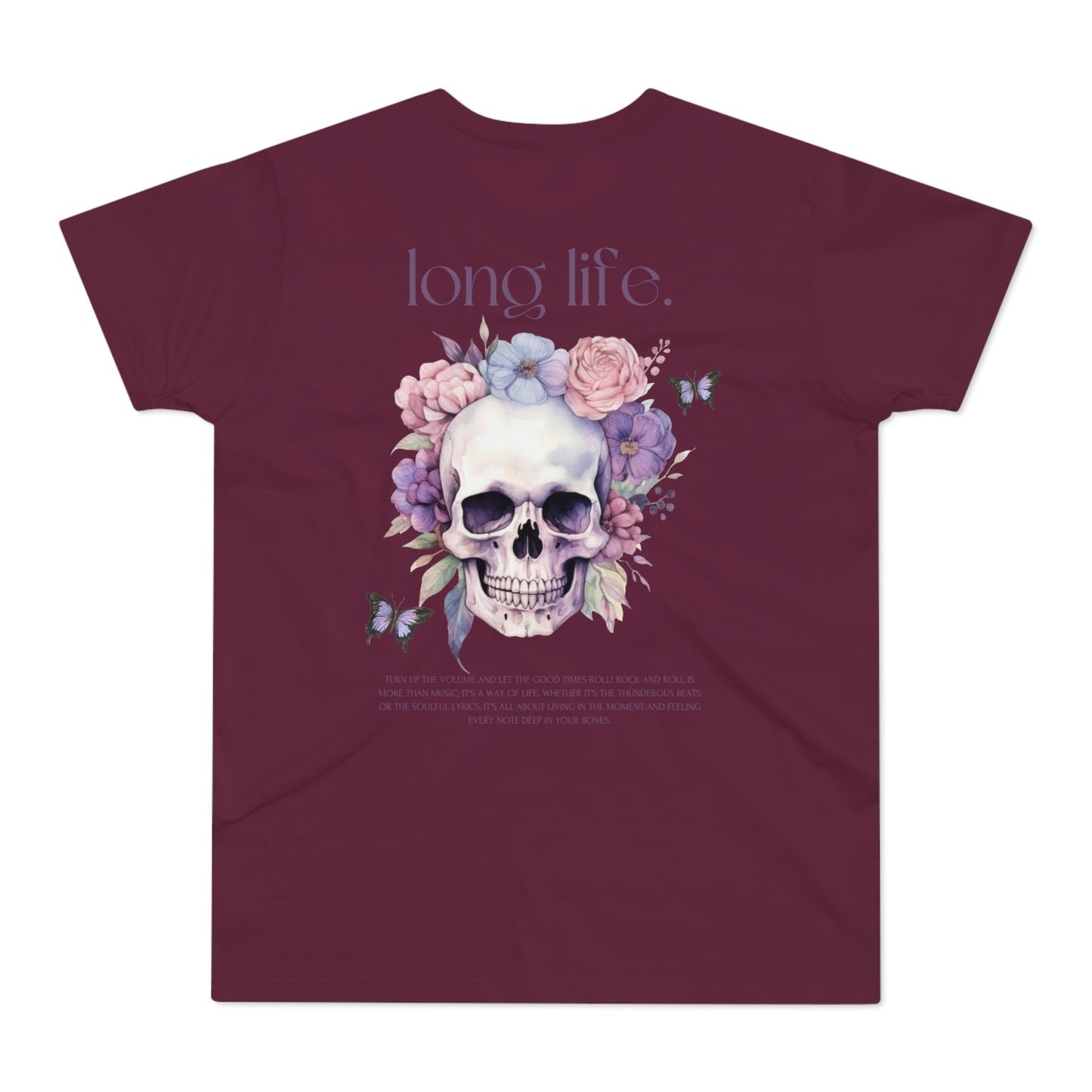 Men's Skull Graphic T-Shirt - 'The Catch' & 'Long Life' Design
