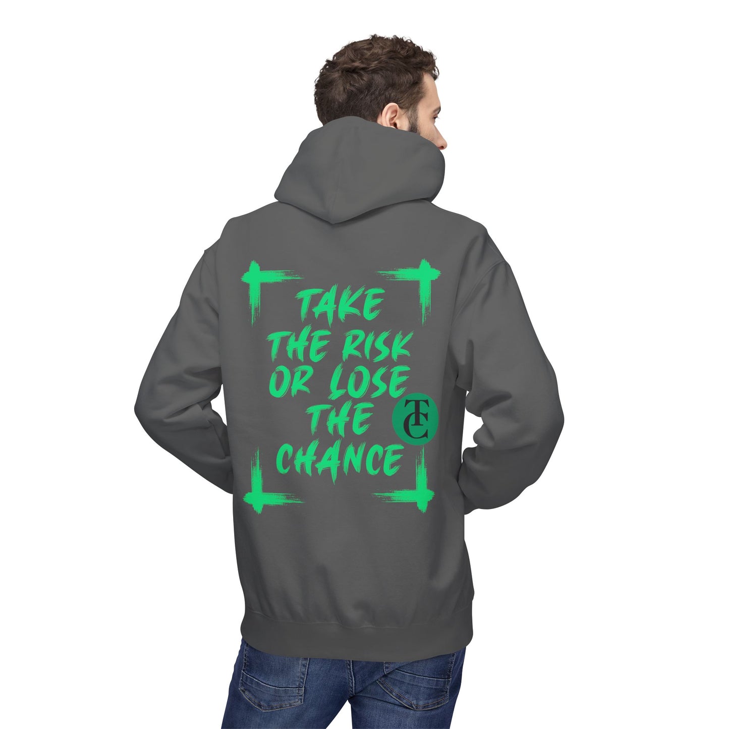Inspirational  Fleece Hoodie - 'Take the Risk or Lose the Chance' Design