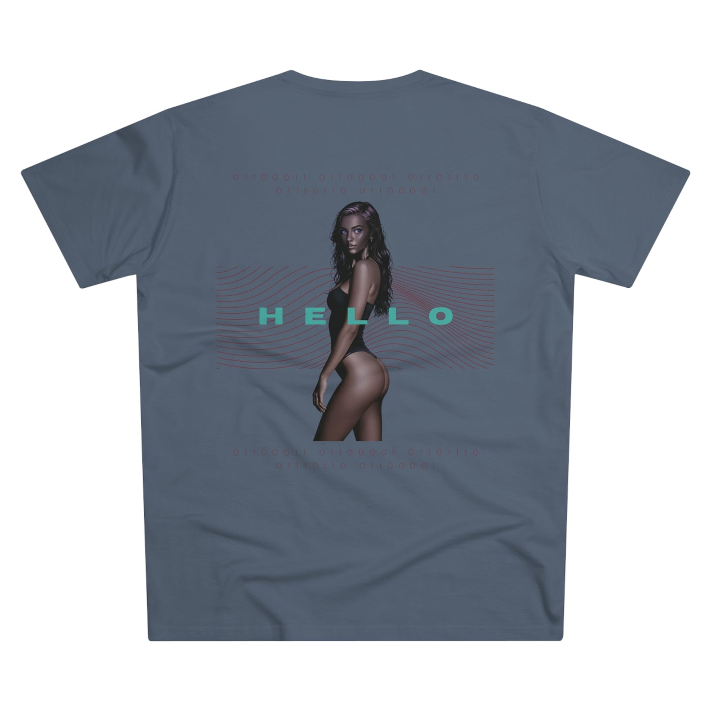 Trendy Men's Modern-fit Tee - 'The Catch' & 'Hello' Graphic Design