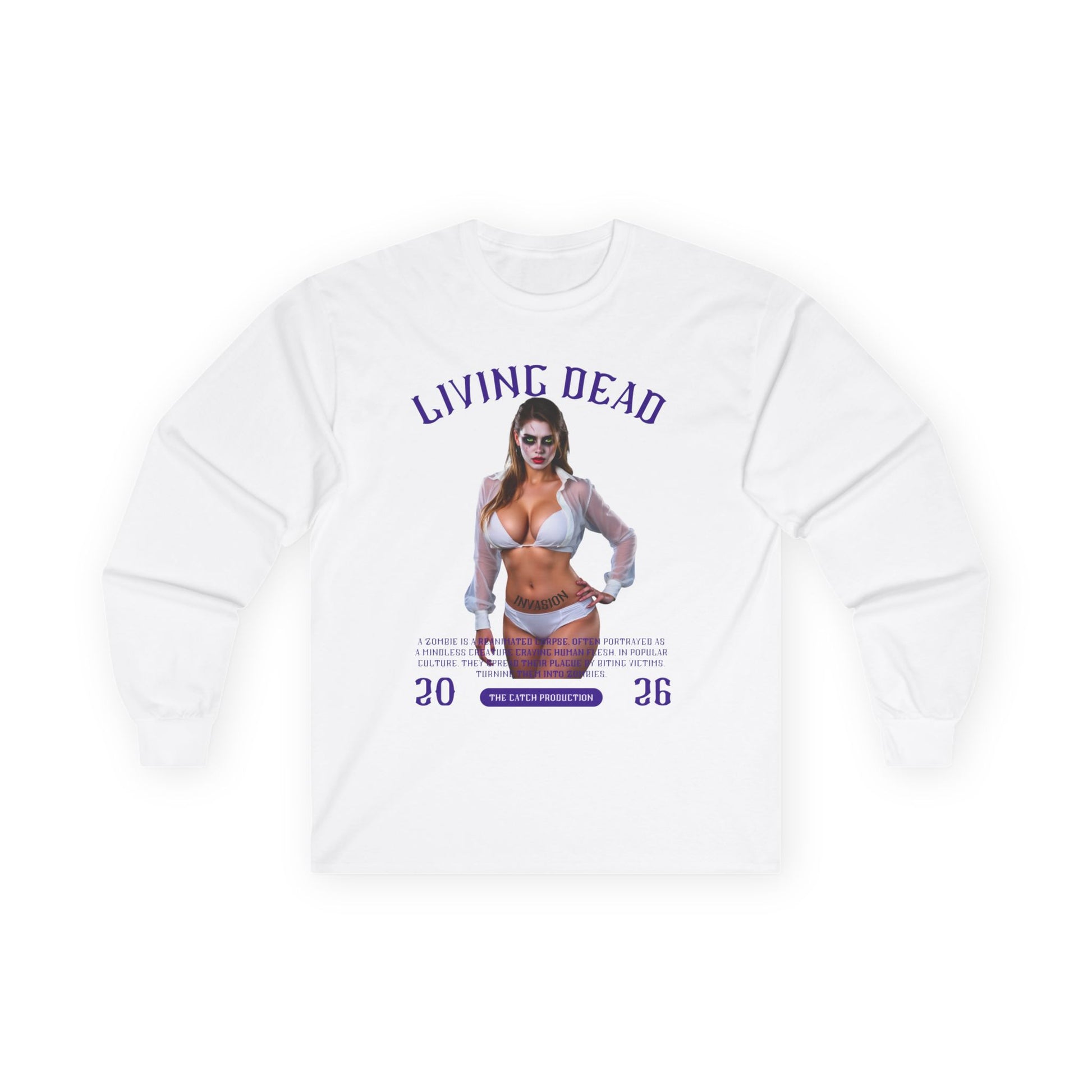 Living Dead Long Sleeve Tee - Trendy Horror Graphic Shirt - THE CATCH