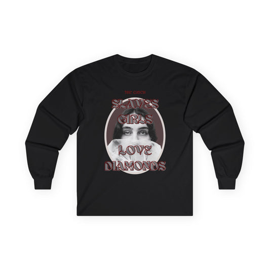 'Girls Love Diamonds' Long Sleeve Tee - Stylish Cotton Shirt for Fashion Lovers