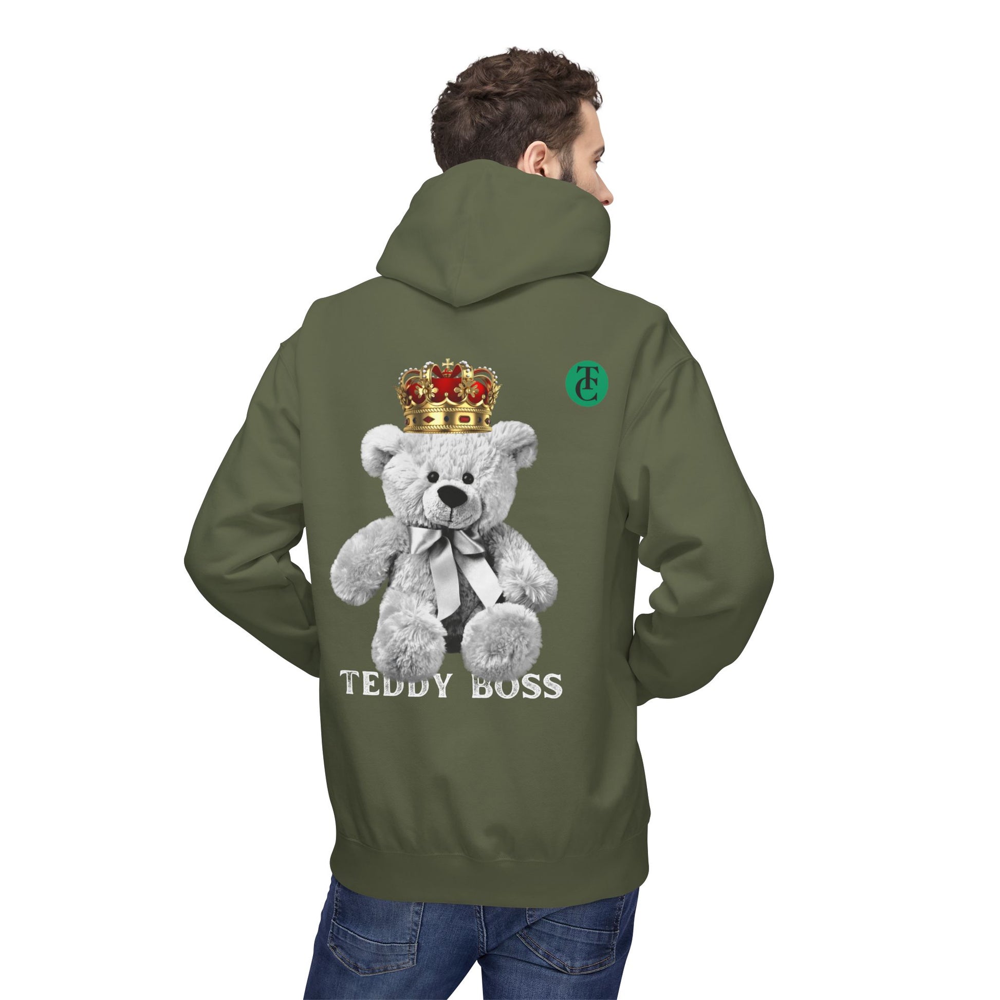 Teddy Boss Hoodie: Midweight Softstyle Fleece with Crowned Bear Design - THE CATCH